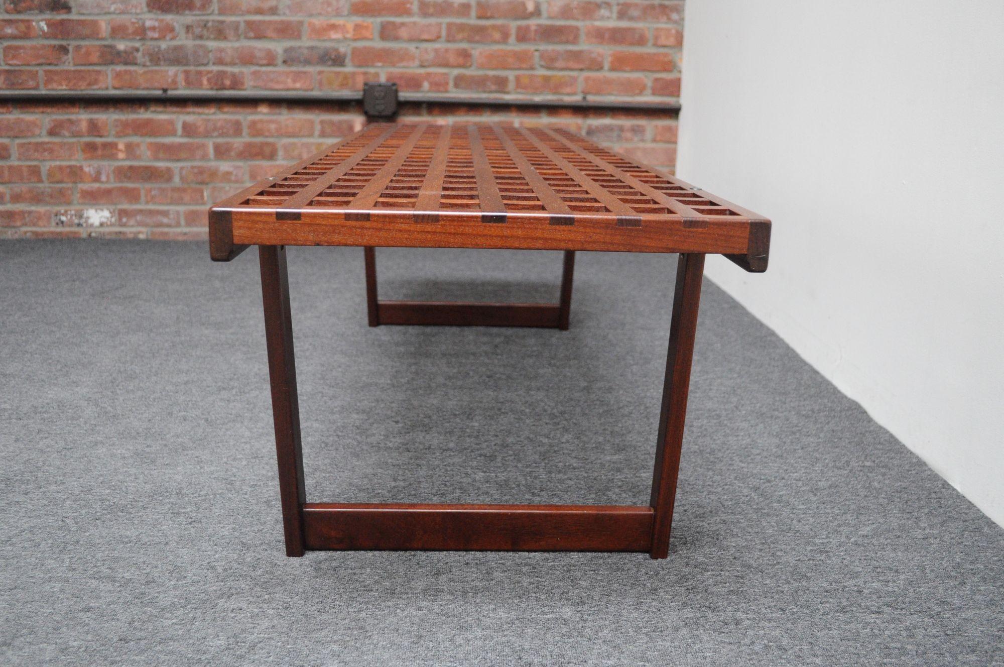 Danish Modern Rosewood Lattice Bench / Coffee Table by Peter Løvig Nielsen 1