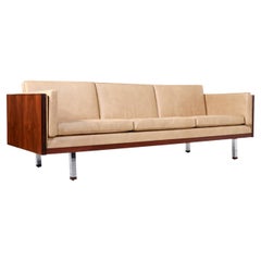 Vintage Expertly Restored - Danish Modern Rosewood & Leather Sofa by Jydsk Mobelvaerk