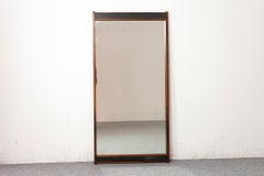 Danish Modern Rosewood & Leather Wall Mirror