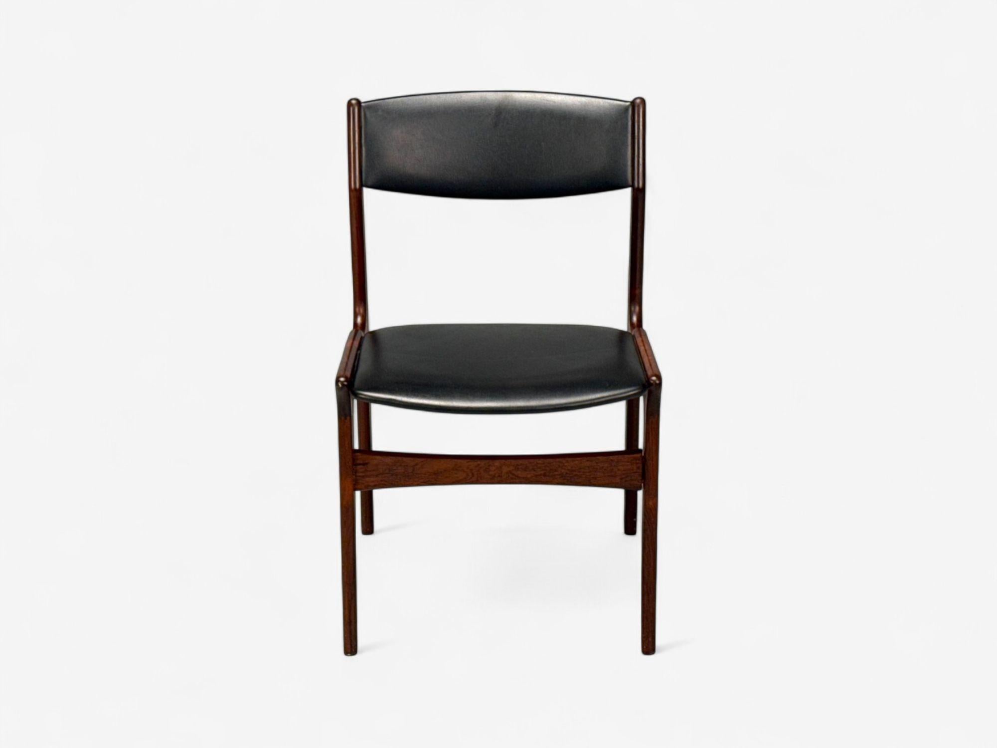 Danish Modern, Rosewood, Leatherette, Dining Chairs, Denmark, 1950s For Sale 3