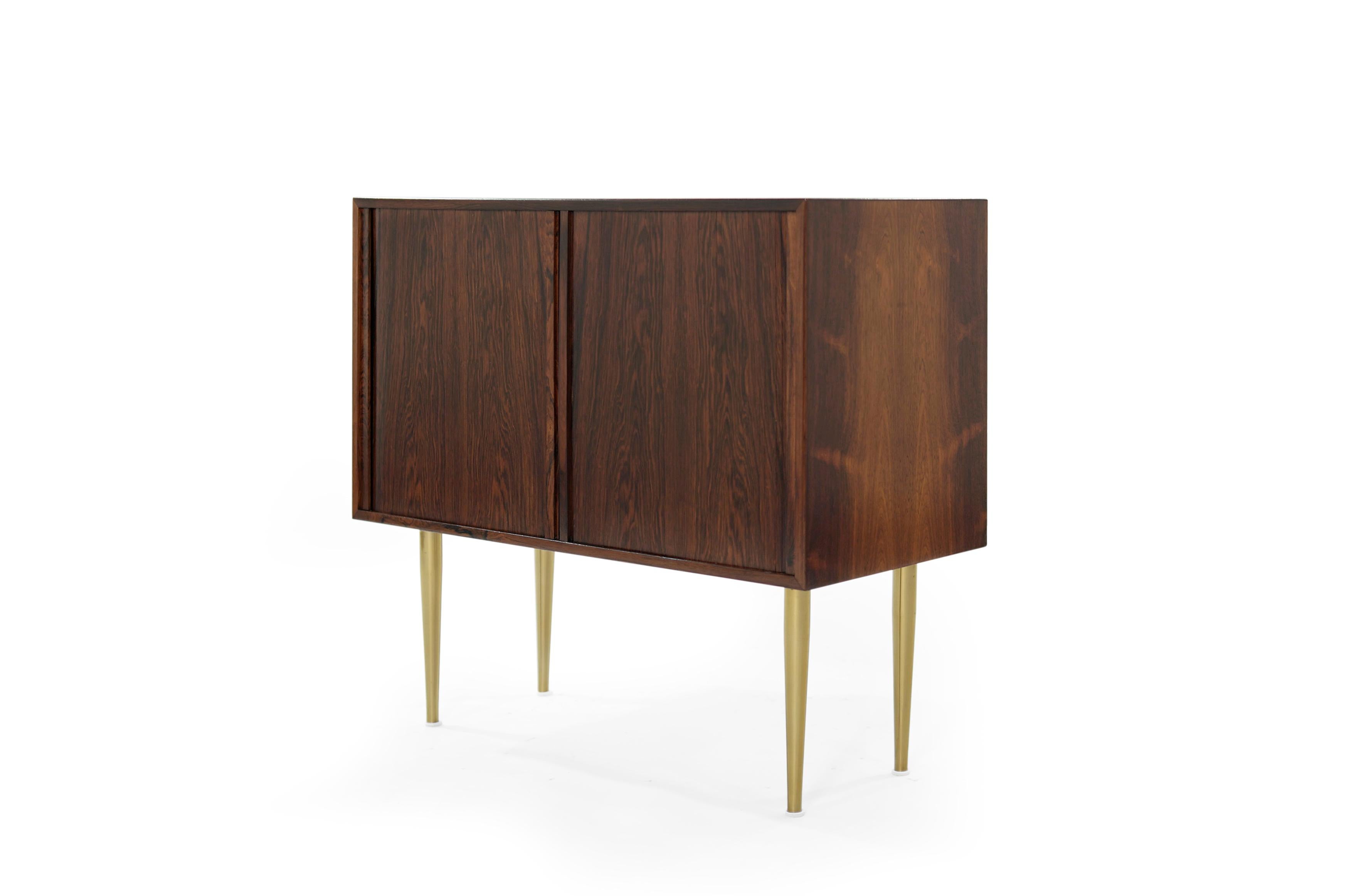 Danish Modern Rosewood Liquor Cabinet, circa 1950s In Excellent Condition In Westport, CT