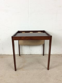 Danish Modern Rosewood Magazine Table with Canvas Sling