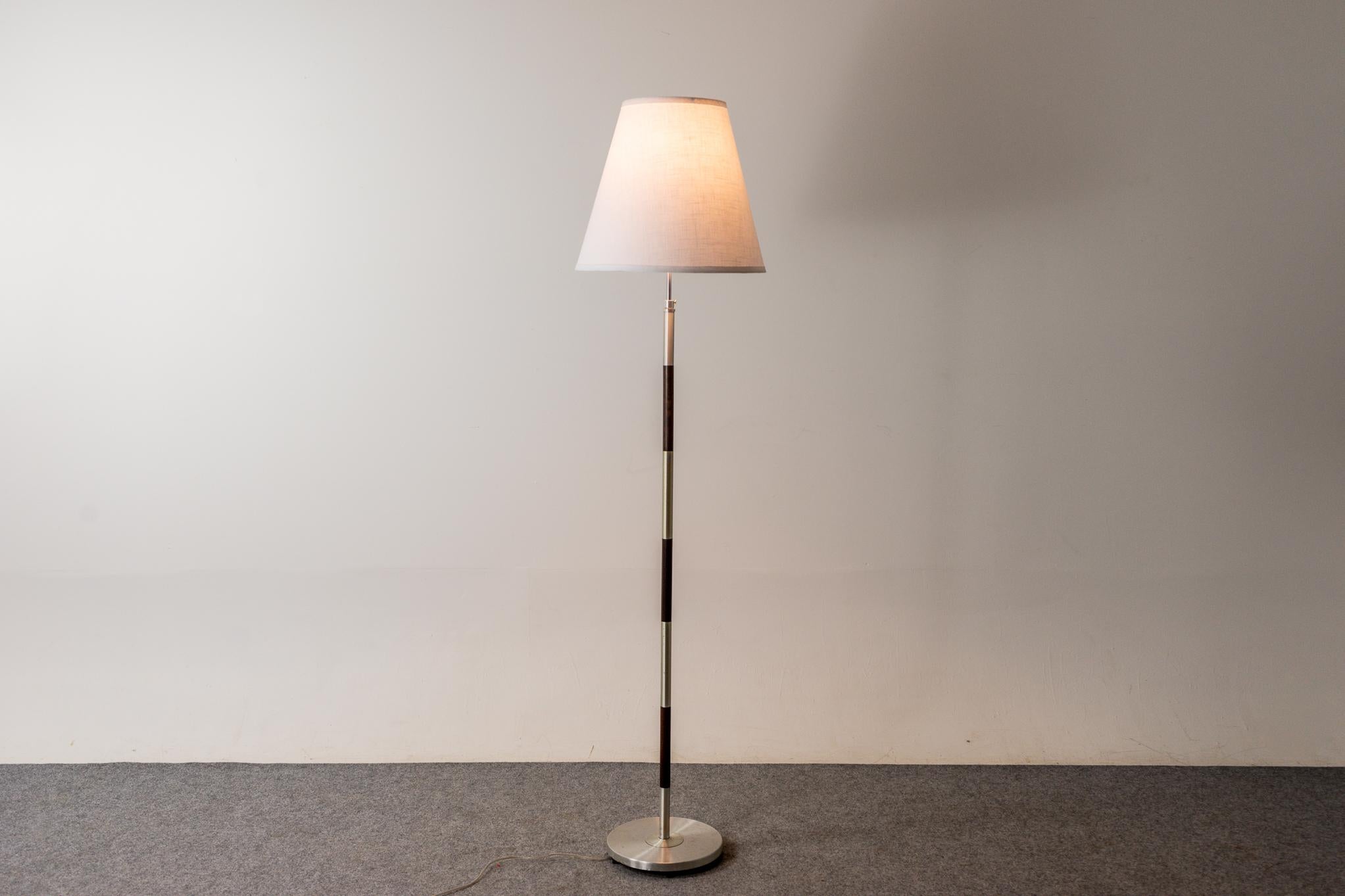 Danish Modern Rosewood & Metal Floor Lamp In Good Condition For Sale In VANCOUVER, CA