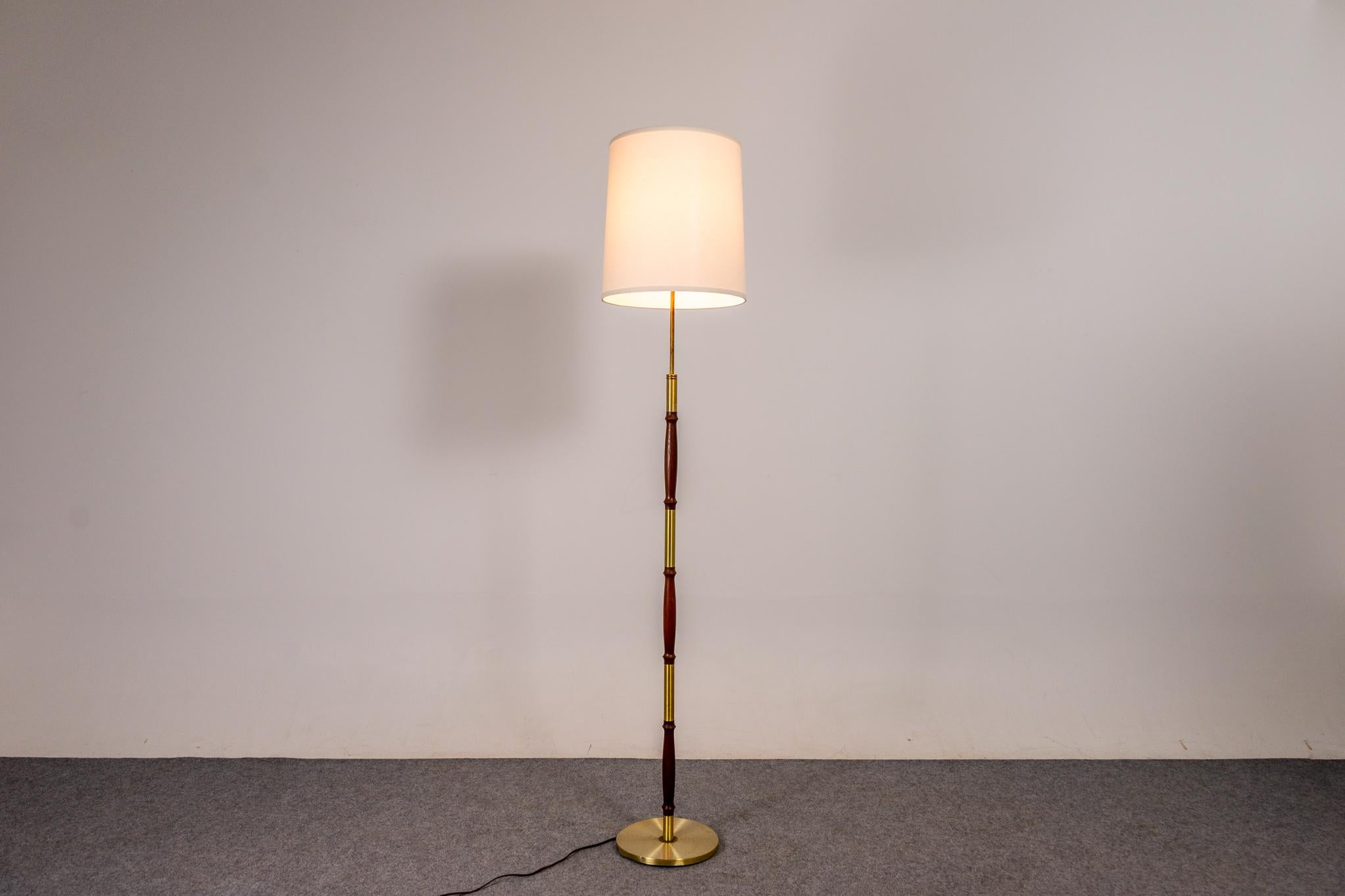 Mid-20th Century Danish Modern Rosewood & Metal Floor Lamp For Sale