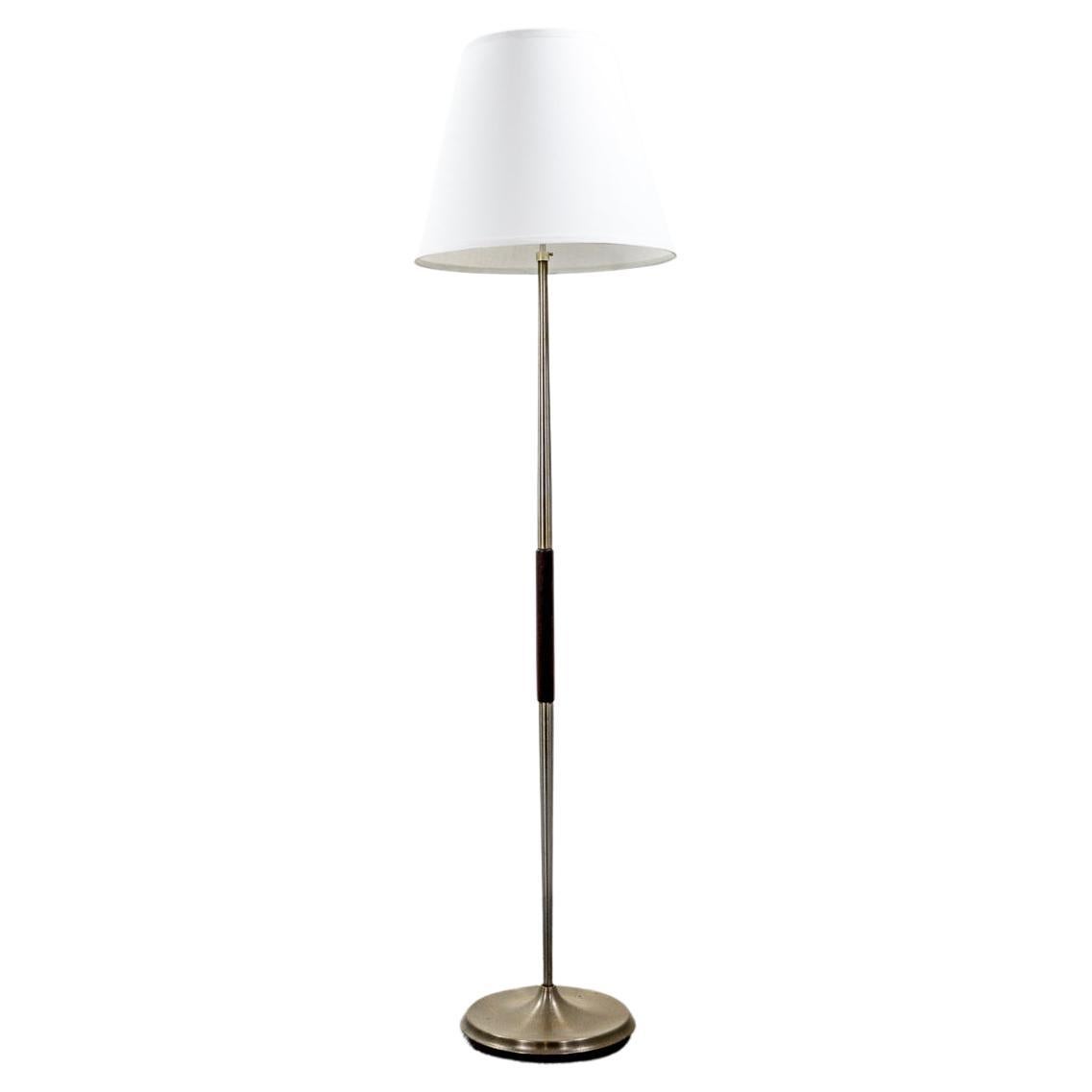 Danish Modern Rosewood & Metal Floor Lamp For Sale