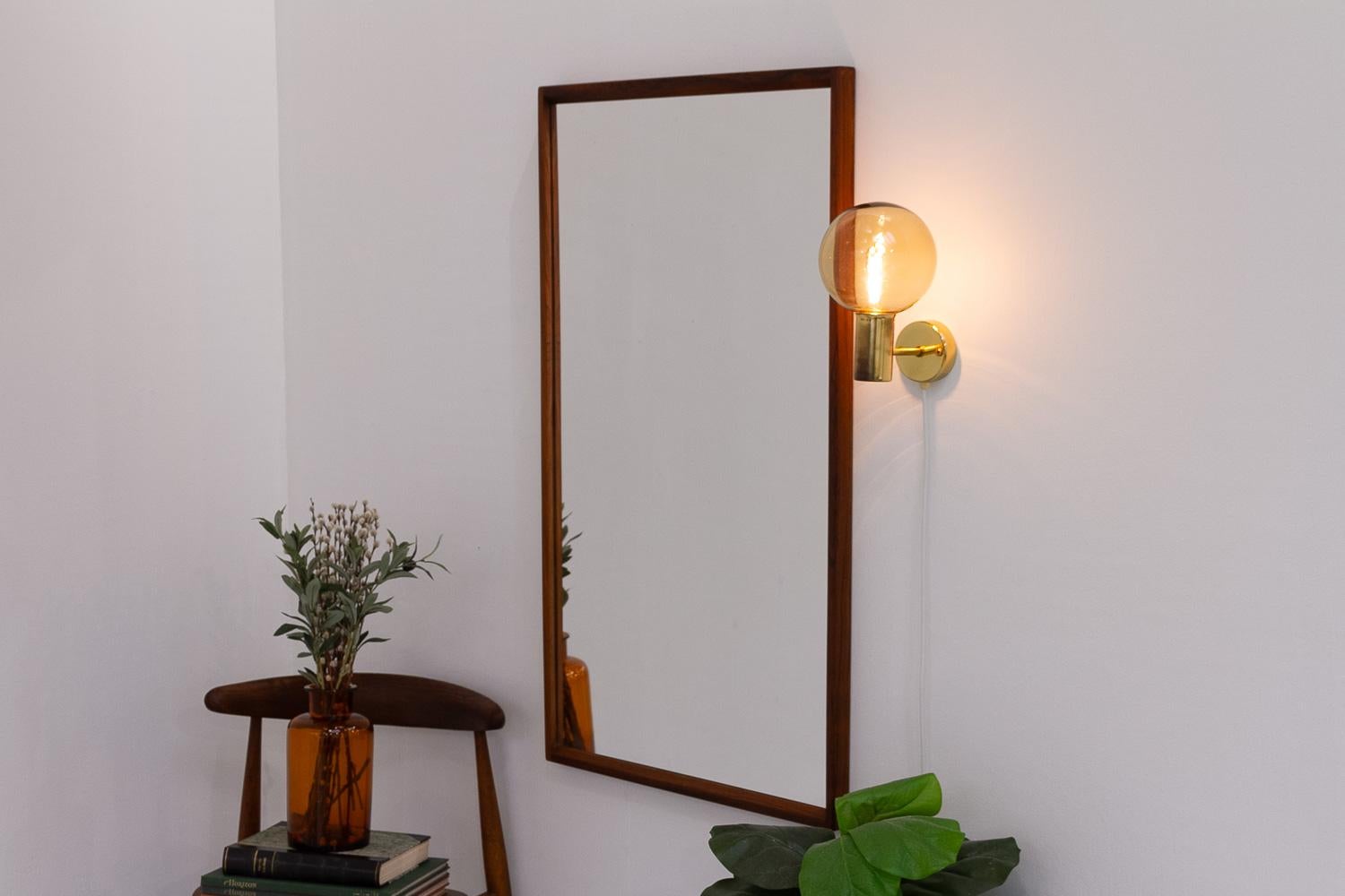 Specchio moderno danese in legno di palissandro di Kai Kristiansen per Aksel Kjersgaard, 1960. in vendita 10