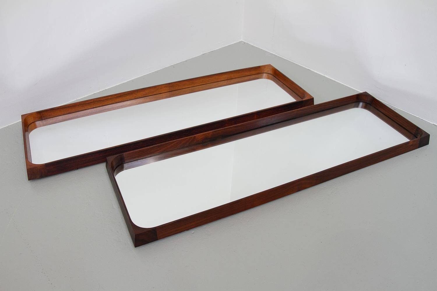 Danish Modern Rosewood Mirrors by Niels Clausen for NC Møbler, 1960s. Set of 2. For Sale 5