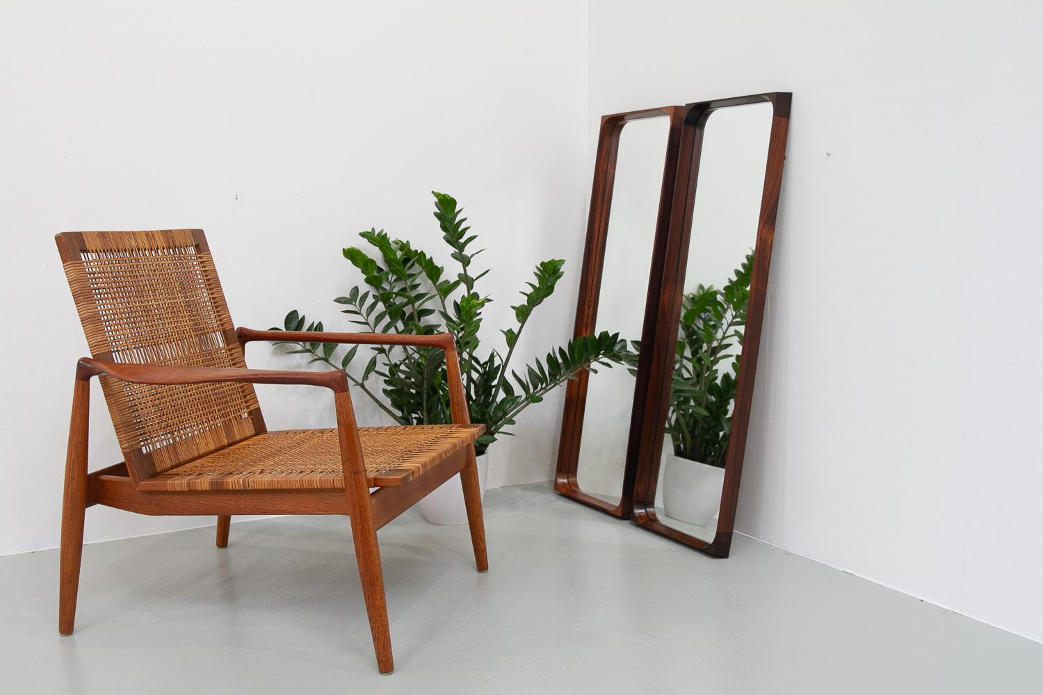 Danish Modern Rosewood Mirrors by Niels Clausen for NC Møbler, 1960s. Set of 2. For Sale 8