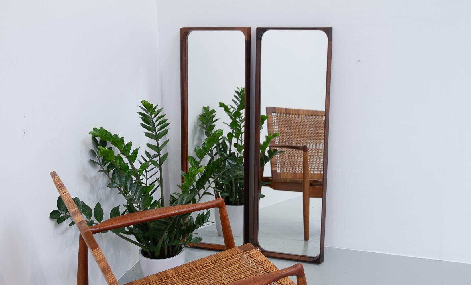 Danish Modern Rosewood Mirrors by Niels Clausen for NC Møbler, 1960s. Set of 2. For Sale 9