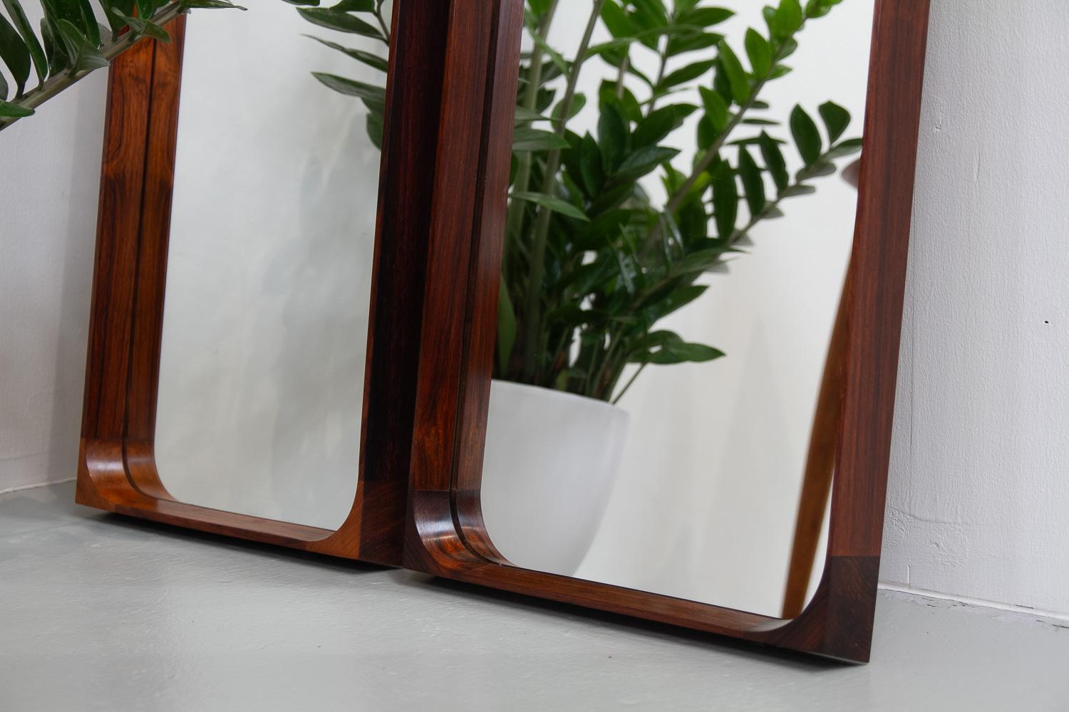 Danish Modern Rosewood Mirrors by Niels Clausen for NC Møbler, 1960s. Set of 2. For Sale 11