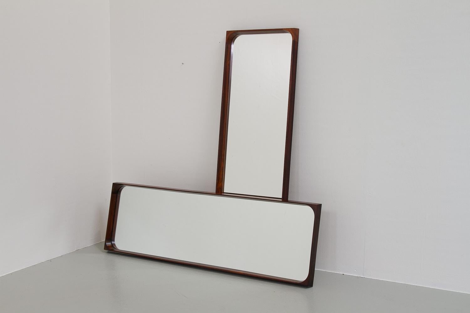 Danish Modern Rosewood Mirrors by Niels Clausen for NC Møbler, 1960s. Set of 2. For Sale 12