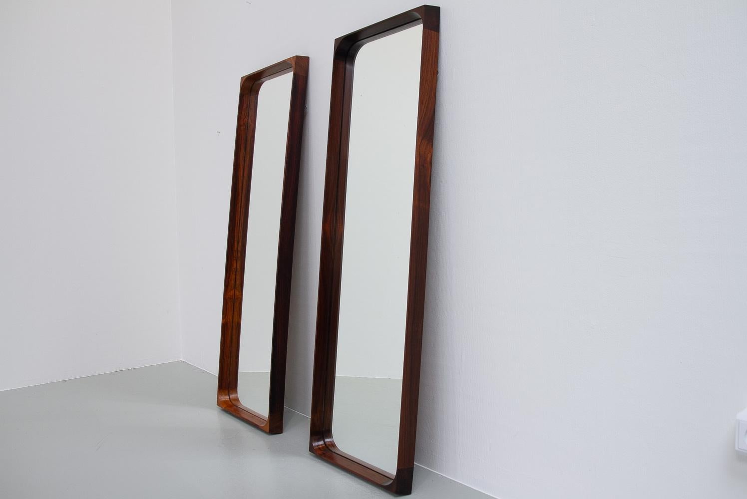 Danish Modern Rosewood Mirrors by Niels Clausen for NC Møbler, 1960s. Set of 2. For Sale 15