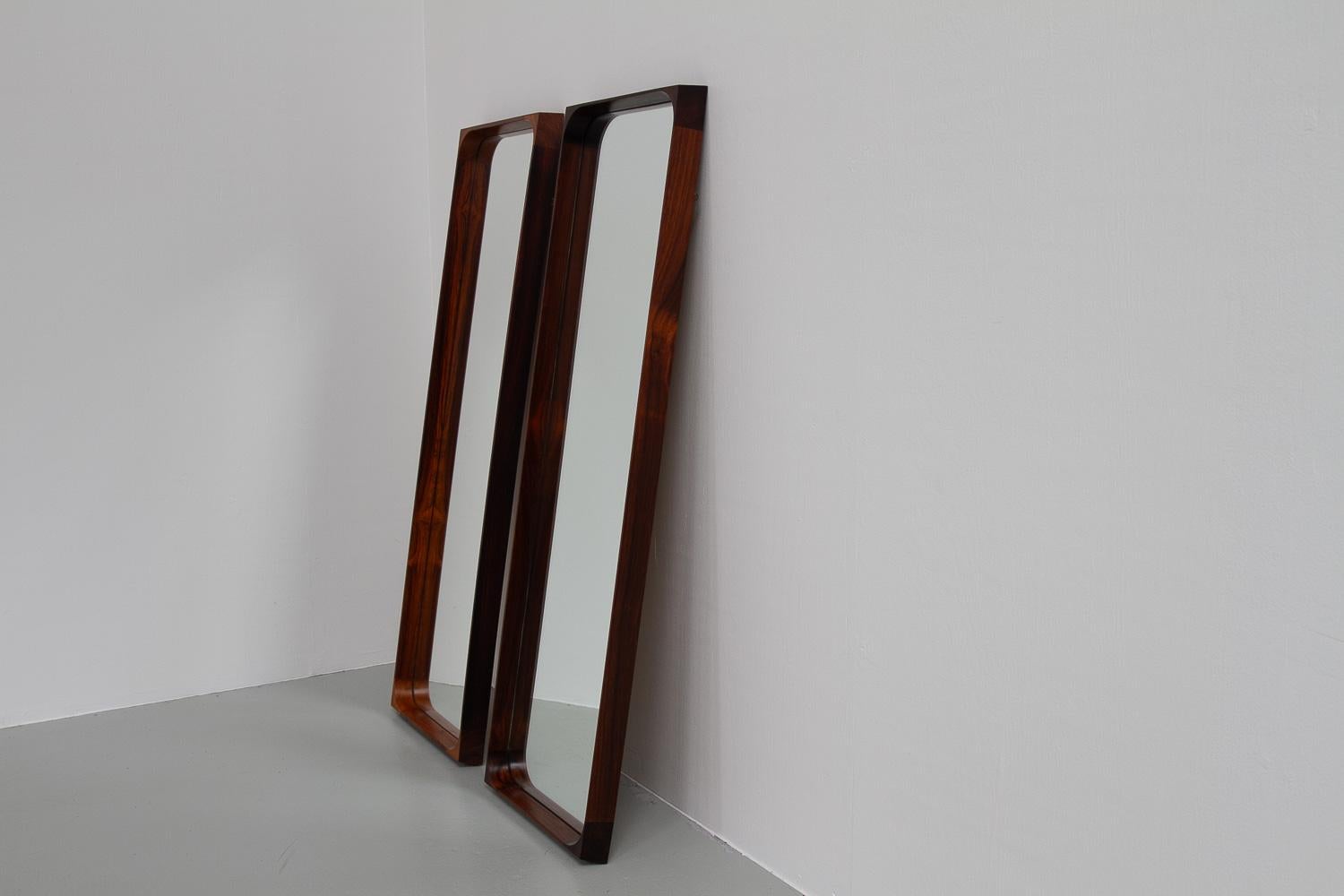 Scandinavian Modern Danish Modern Rosewood Mirrors by Niels Clausen for NC Møbler, 1960s. Set of 2. For Sale