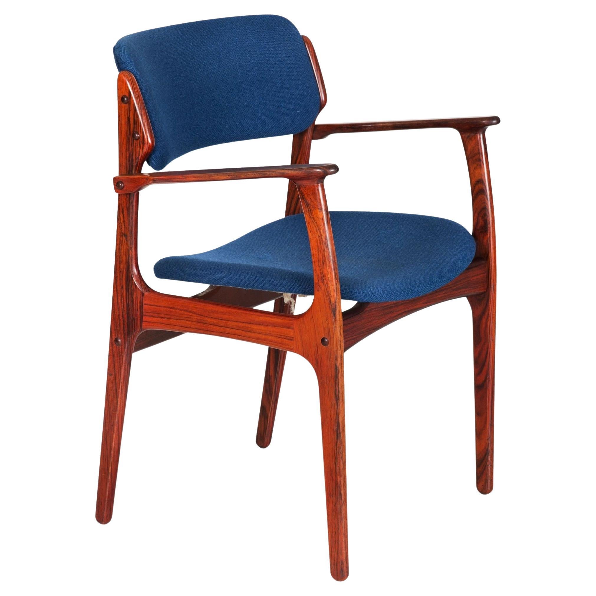 Danish Modern Rosewood Model 50 Arm Chair by Erik Buch For Sale