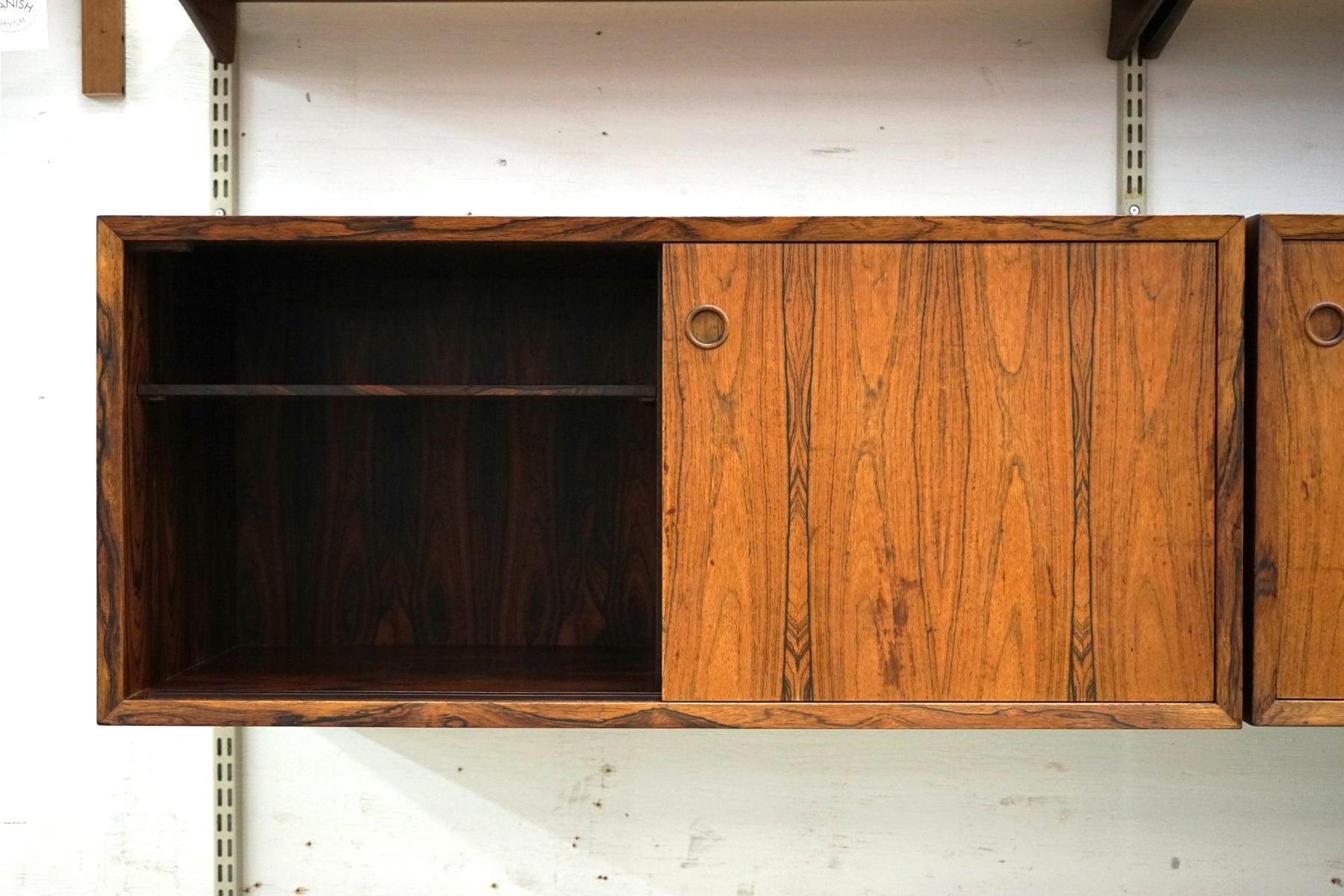 Danish Modern Rosewood Modular Customizable Office Shelving Wall System In Good Condition In VANCOUVER, CA