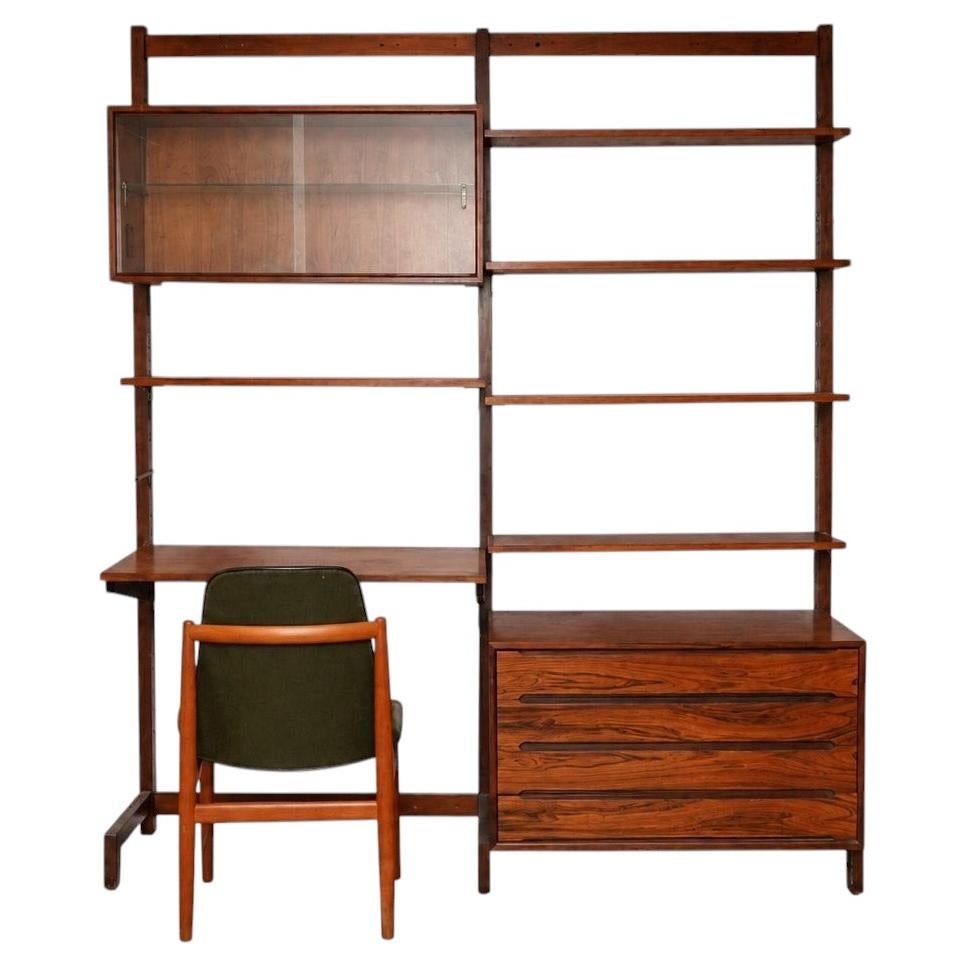 Danish Modern Rosewood Modular Wall Unit / Desk / Display Cabinet