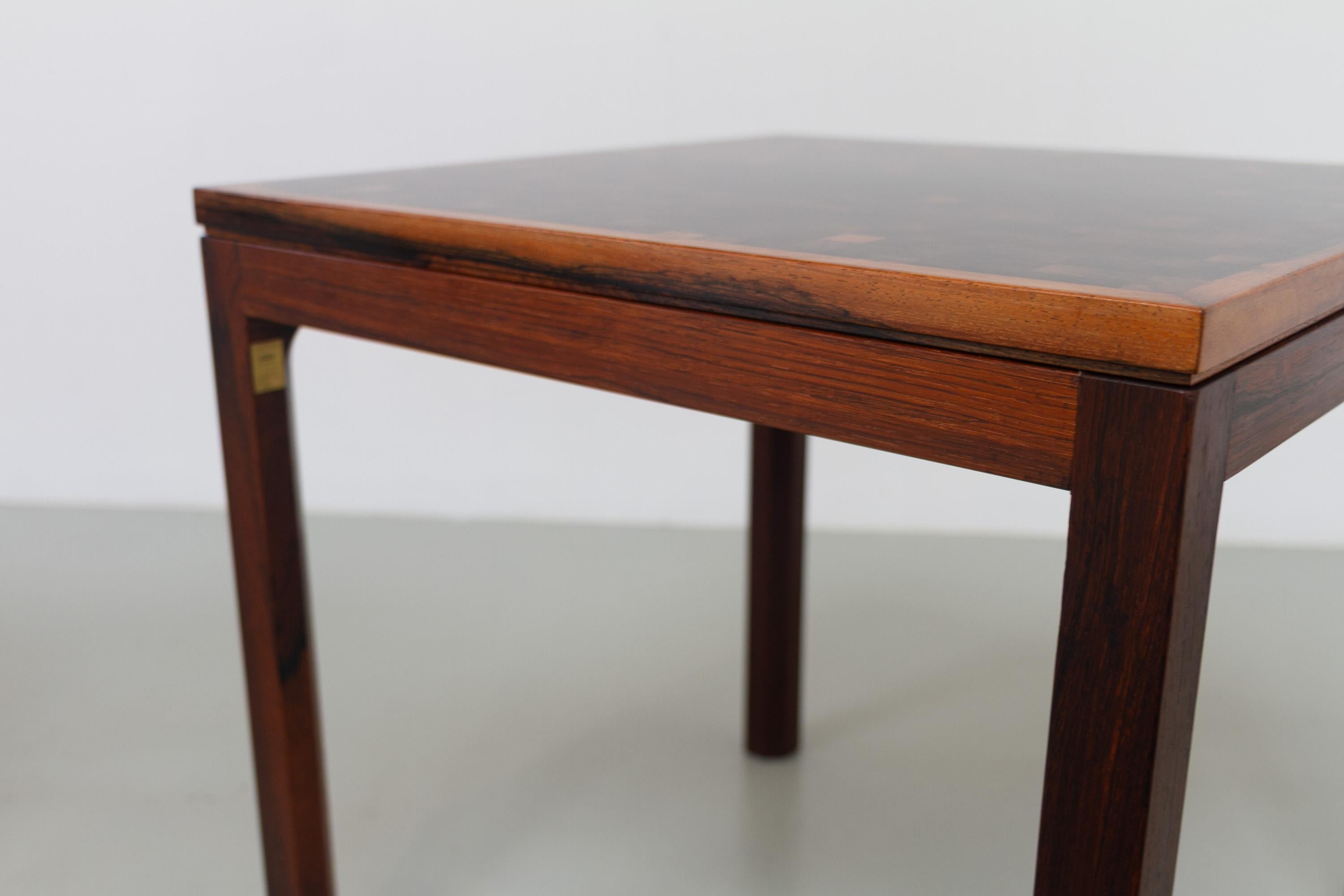 Tables d'appoint modernes danoises en mosaïque de bois de rose par Tranekær Danemark, années 1960. Ensemble de 2. Bon état - En vente à Asaa, DK