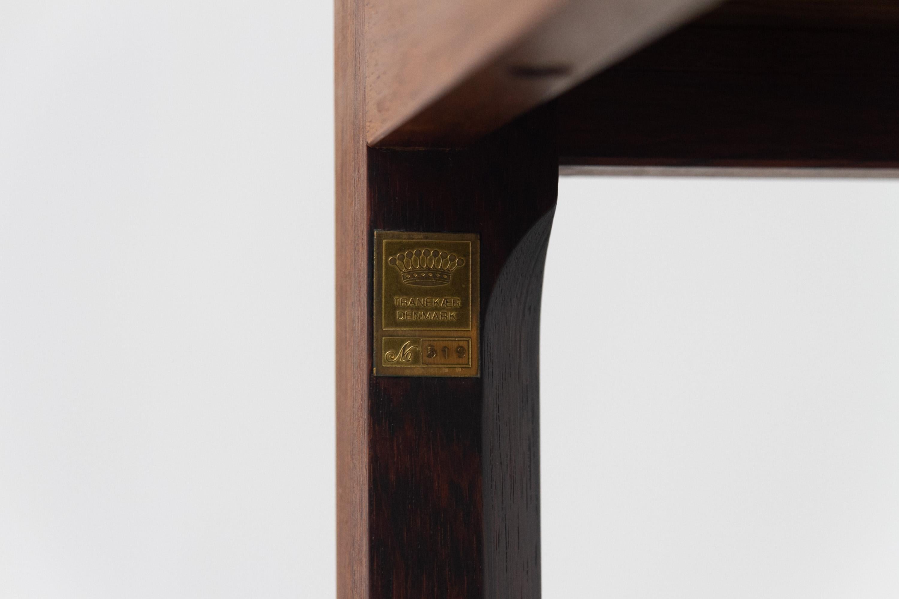 Tables d'appoint modernes danoises en mosaïque de bois de rose par Tranekær Danemark, années 1960. Ensemble de 2. en vente 1