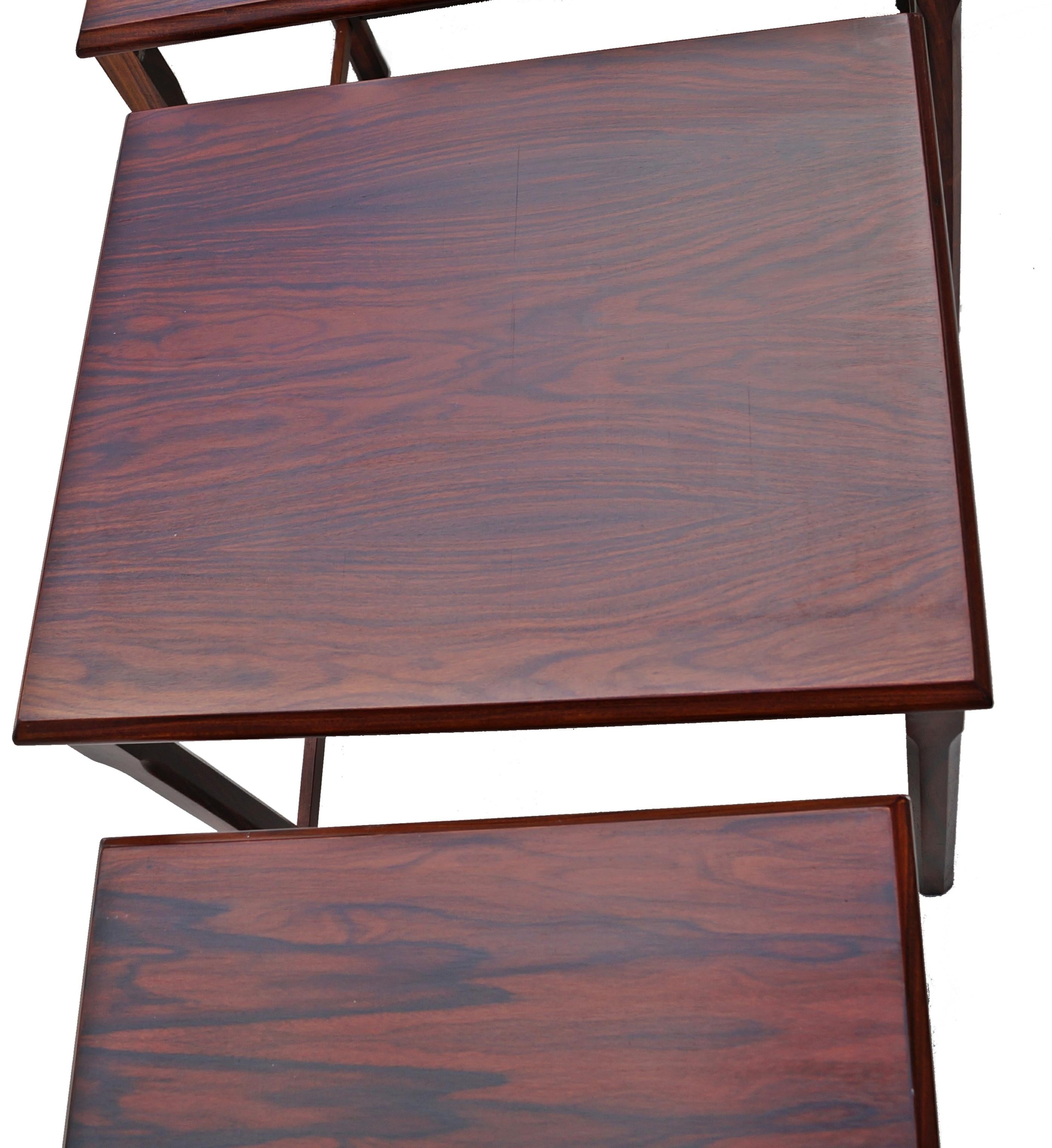 Other Danish Modern Rosewood Nesting E.W. Bach Toften Stacking Side End Accent Tables For Sale