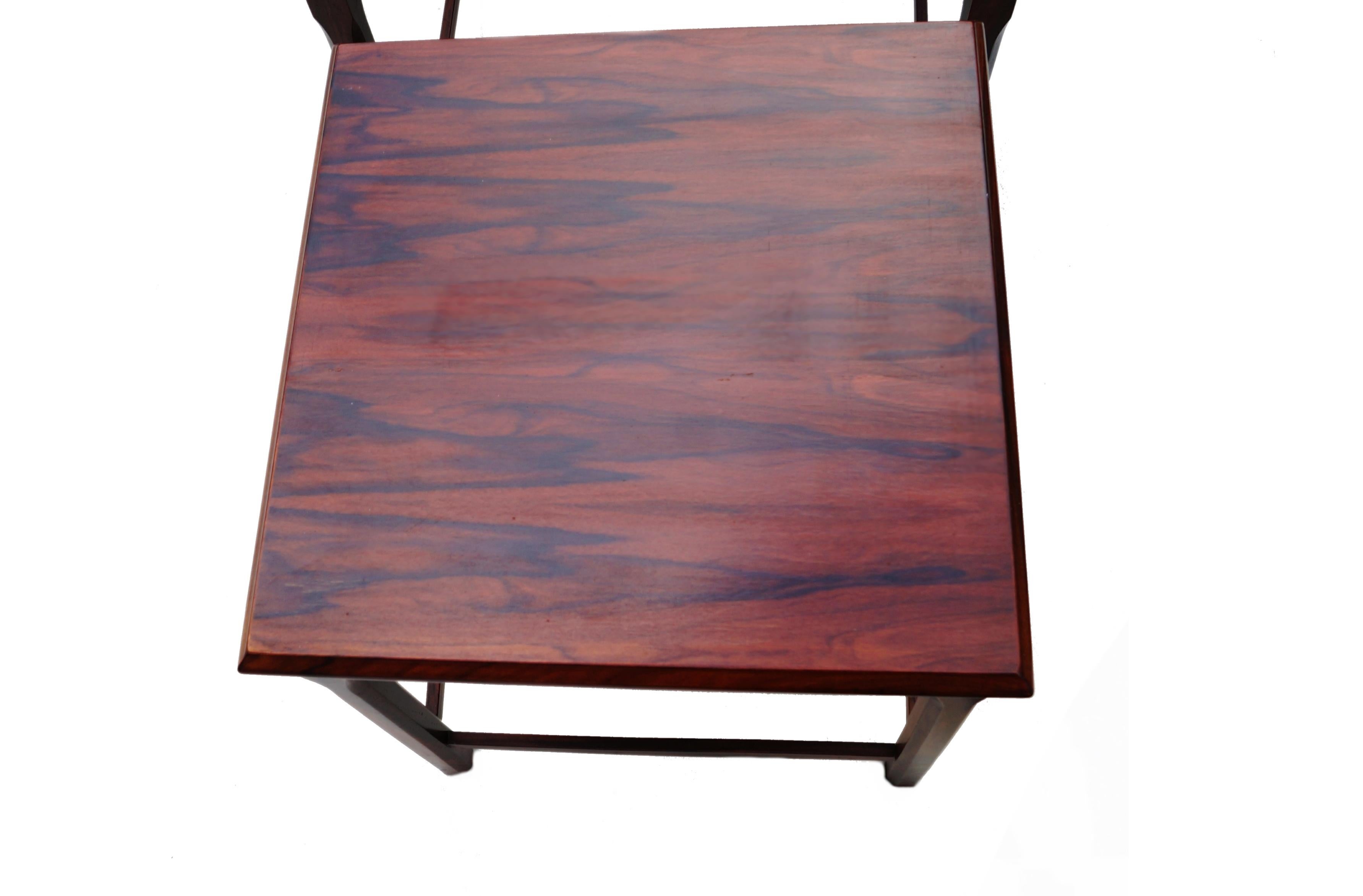 Danish Modern Rosewood Nesting E.W. Bach Toften Stacking Side End Accent Tables In Good Condition For Sale In Wayne, NJ