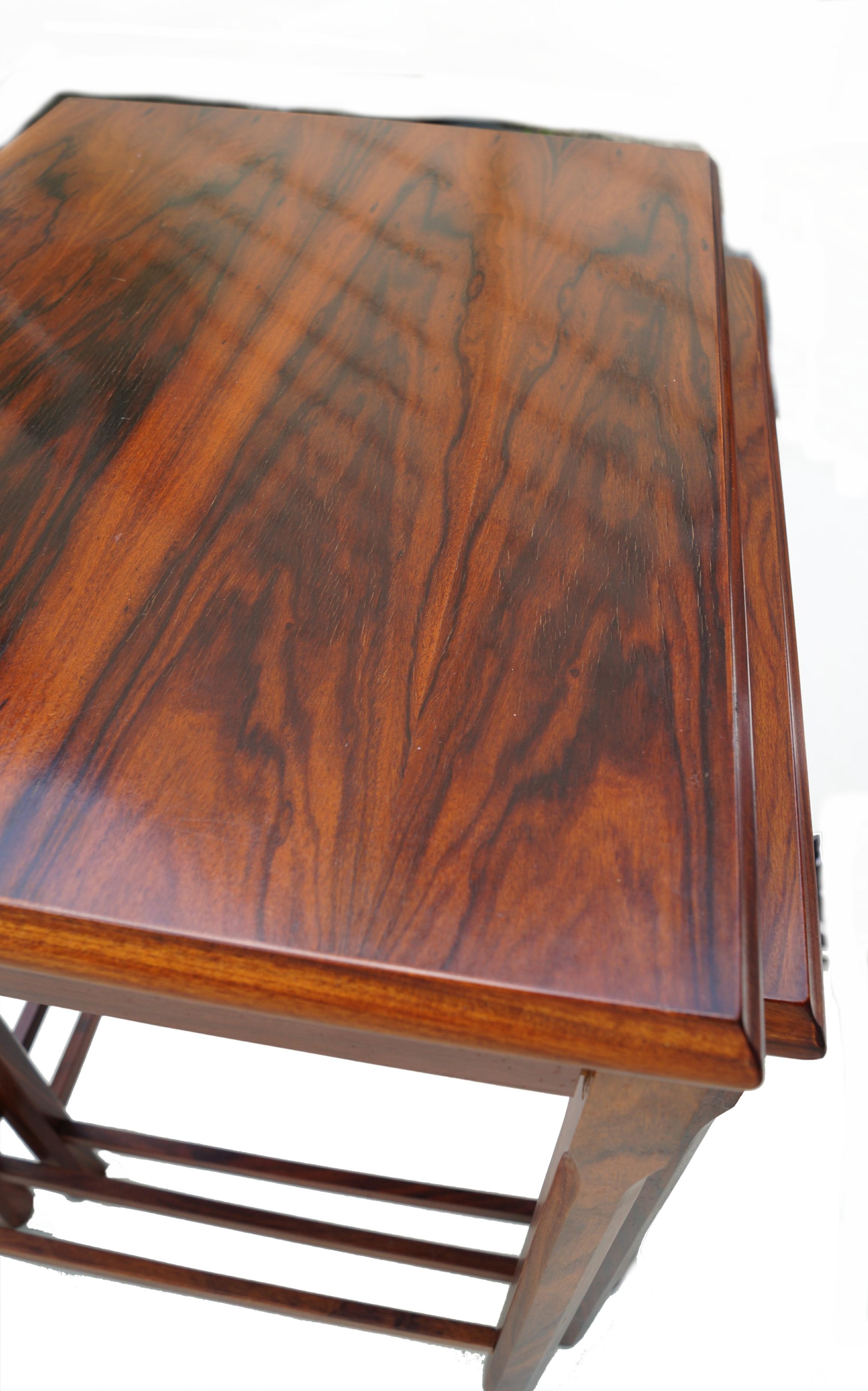 Mid-20th Century Danish Modern Rosewood Nesting E.W. Bach Toften Stacking Side End Accent Tables For Sale