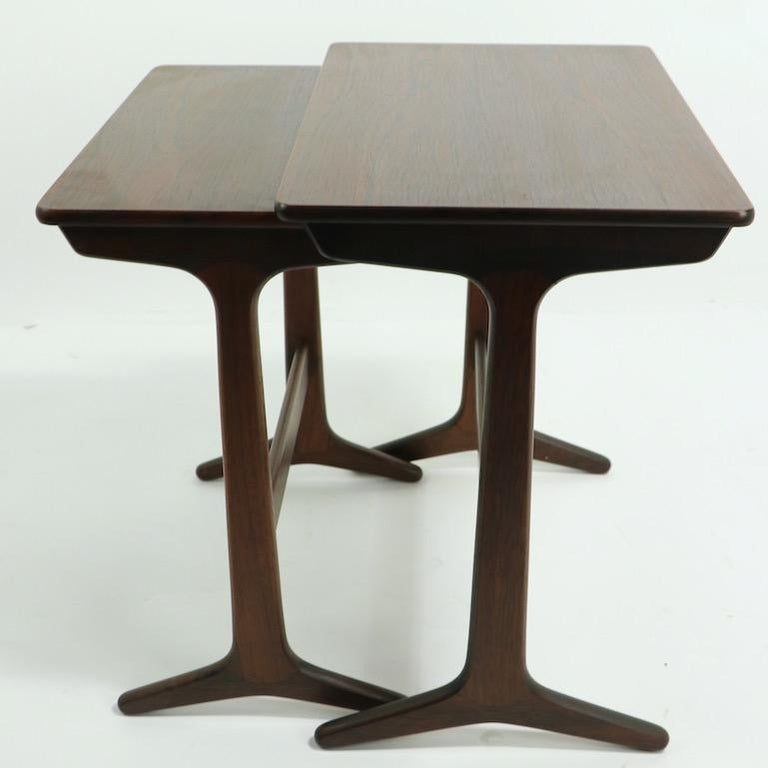 Danish Modern Rosewood Nesting Tables by Erling Torvits for Heltborg Mobler For Sale 6