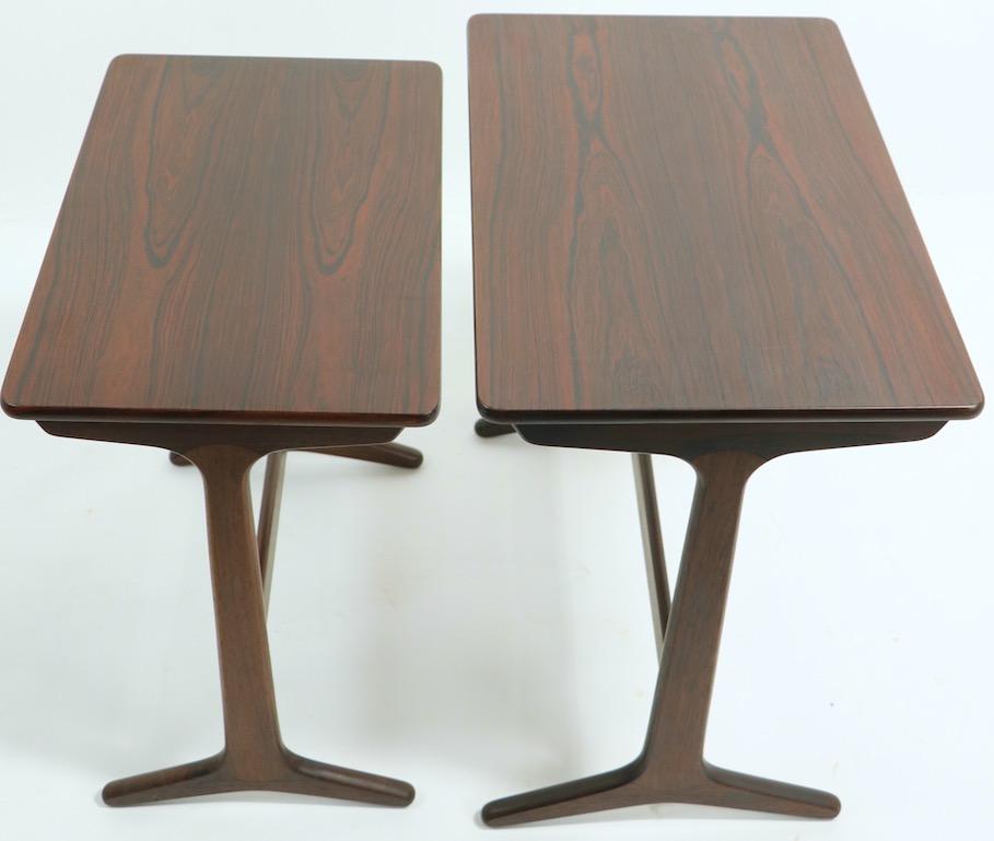 Danish Modern Rosewood Nesting Tables by Erling Torvits for Heltborg Mobler For Sale 7