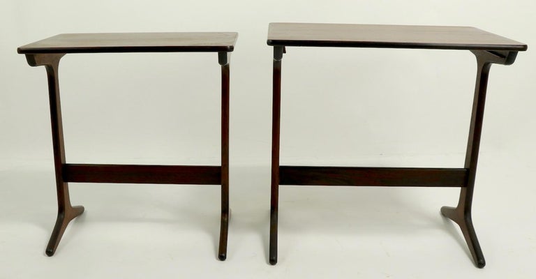 Scandinavian Modern Danish Modern Rosewood Nesting Tables by Erling Torvits for Heltborg Mobler For Sale