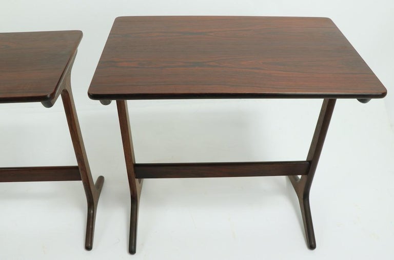 Danish Modern Rosewood Nesting Tables by Erling Torvits for Heltborg Mobler In Good Condition For Sale In New York, NY
