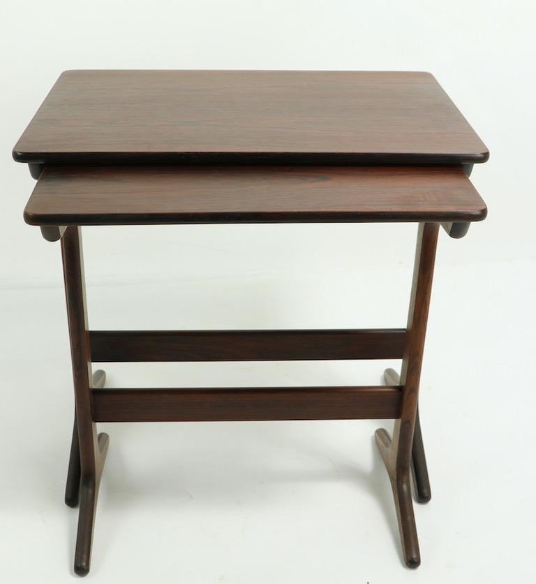 20th Century Danish Modern Rosewood Nesting Tables by Erling Torvits for Heltborg Mobler For Sale