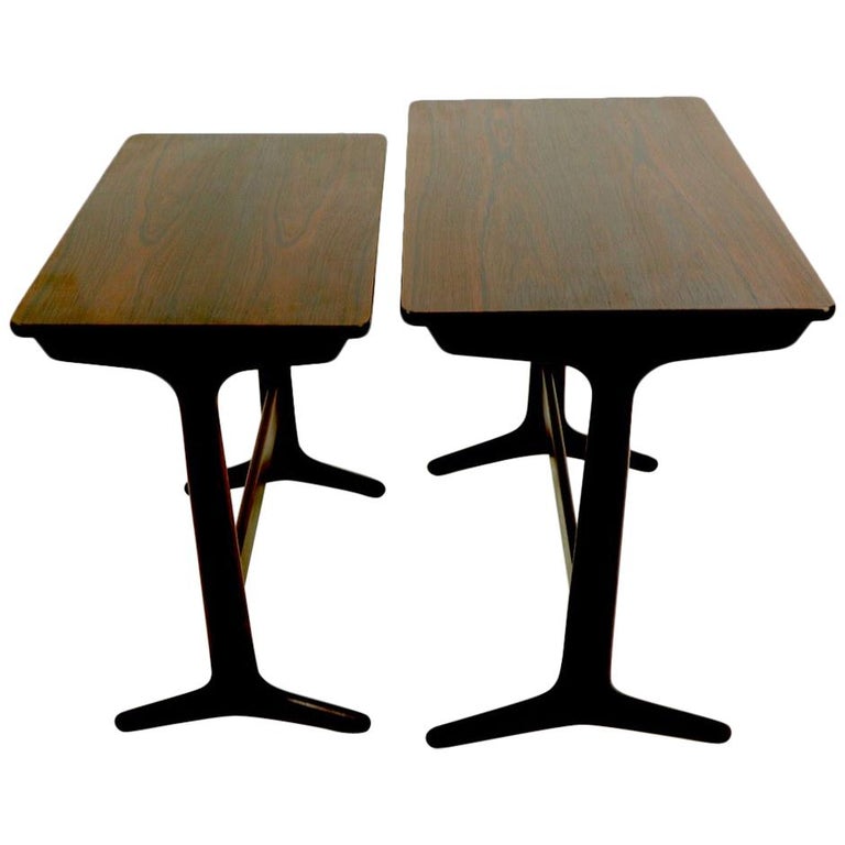 Danish Modern Rosewood Nesting Tables by Erling Torvits for Heltborg Mobler For Sale
