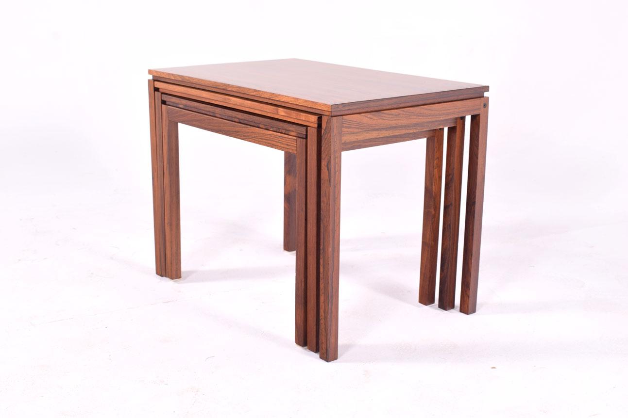 Danish Modern Rosewood Nesting Tables by Fabian 2