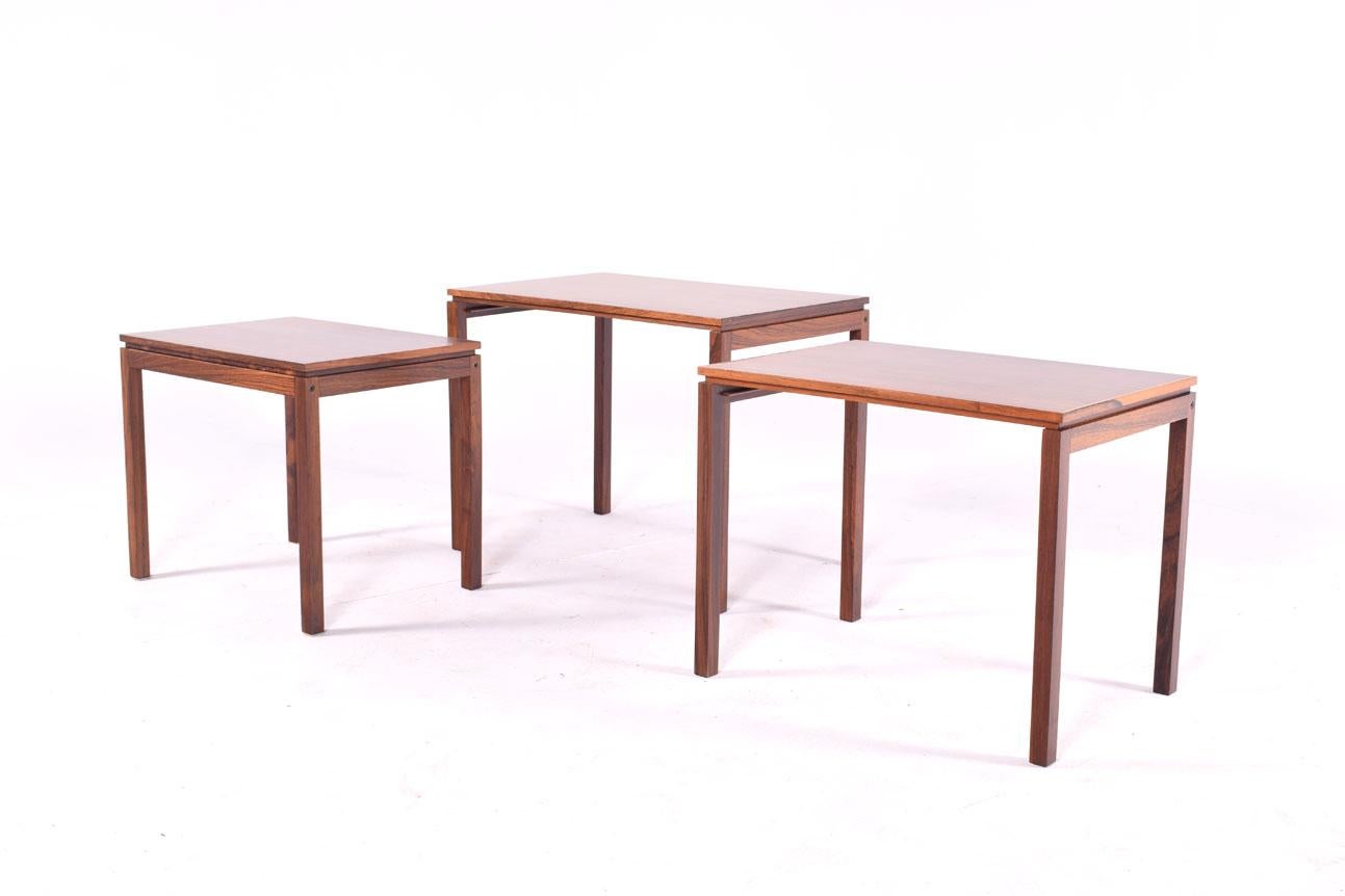 Danish Modern Rosewood Nesting Tables by Fabian 3