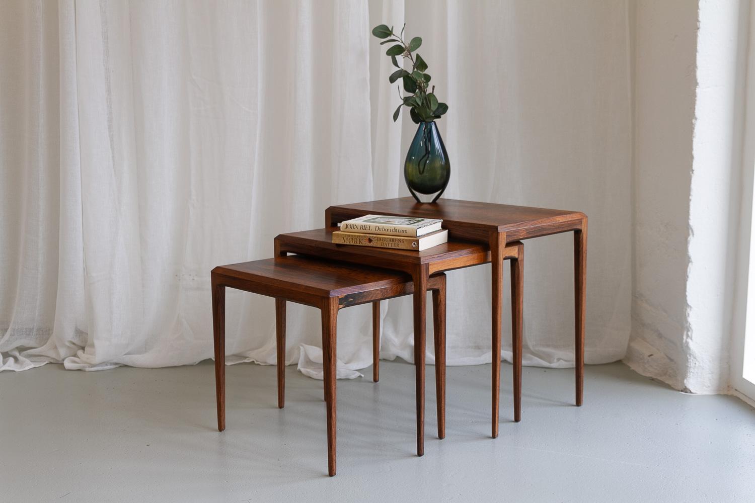 Danish Modern Rosewood Nesting Tables by Johannes Andersen for CFC, 1960s. 13
