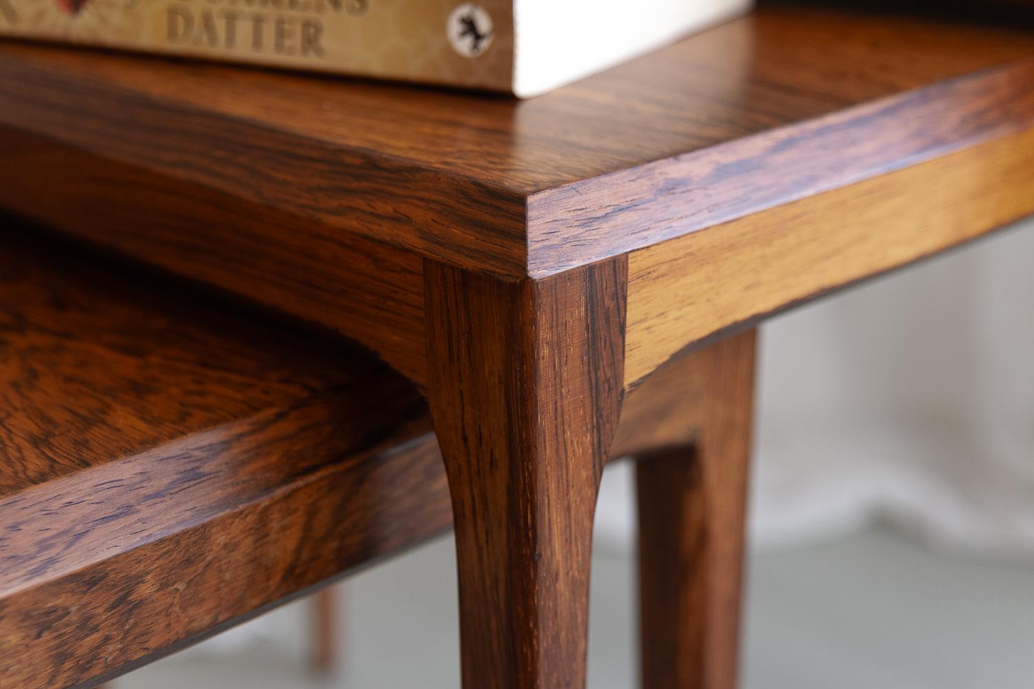 Danish Modern Rosewood Nesting Tables by Johannes Andersen for CFC, 1960s. 15