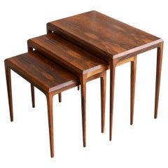 Danish Modern Rosewood Nesting Tables by Johannes Andersen for CFC, 1960s.