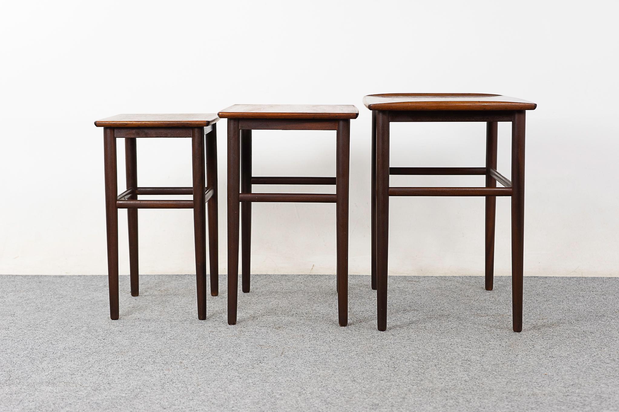 Danish Modern Rosewood Nesting Tables  For Sale 5