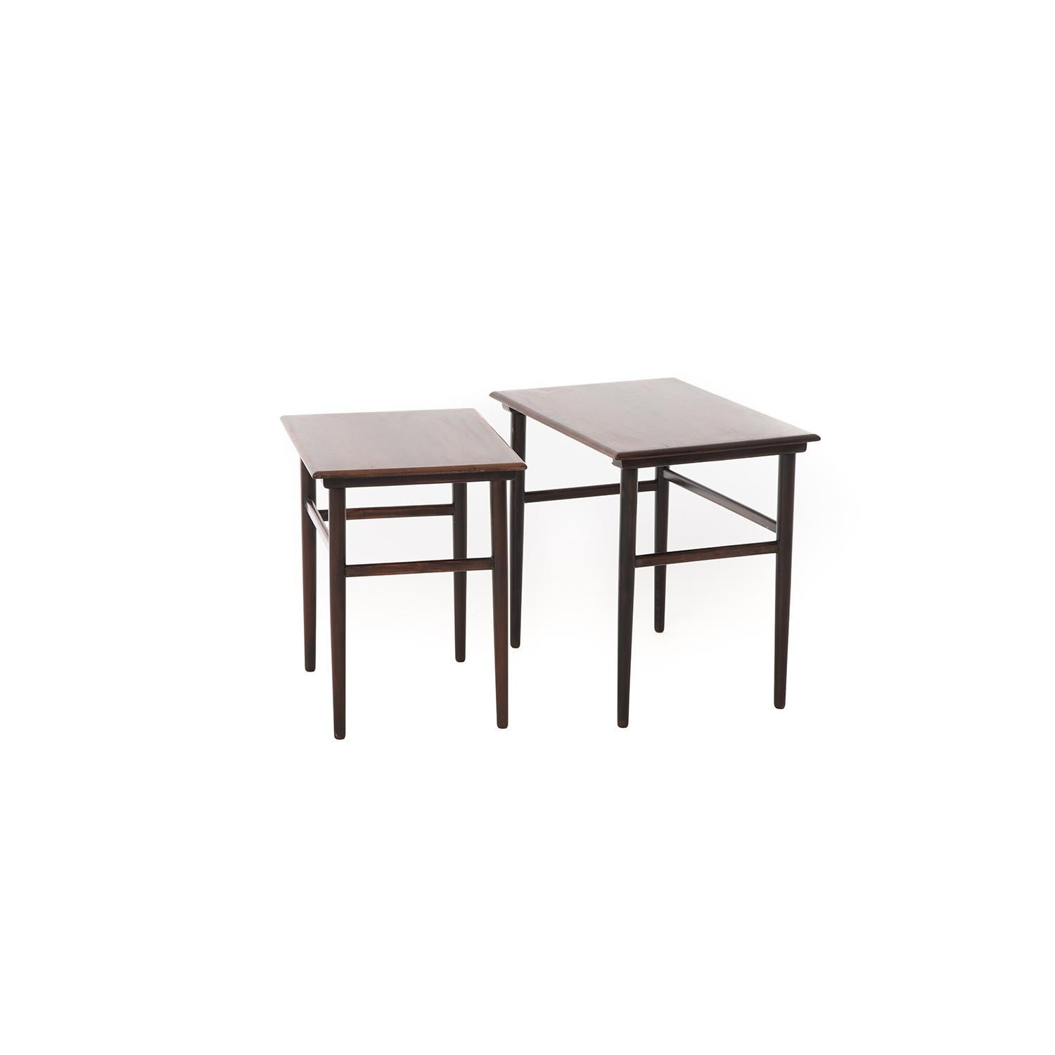 Lacquered Danish Modern Rosewood Nesting Tables