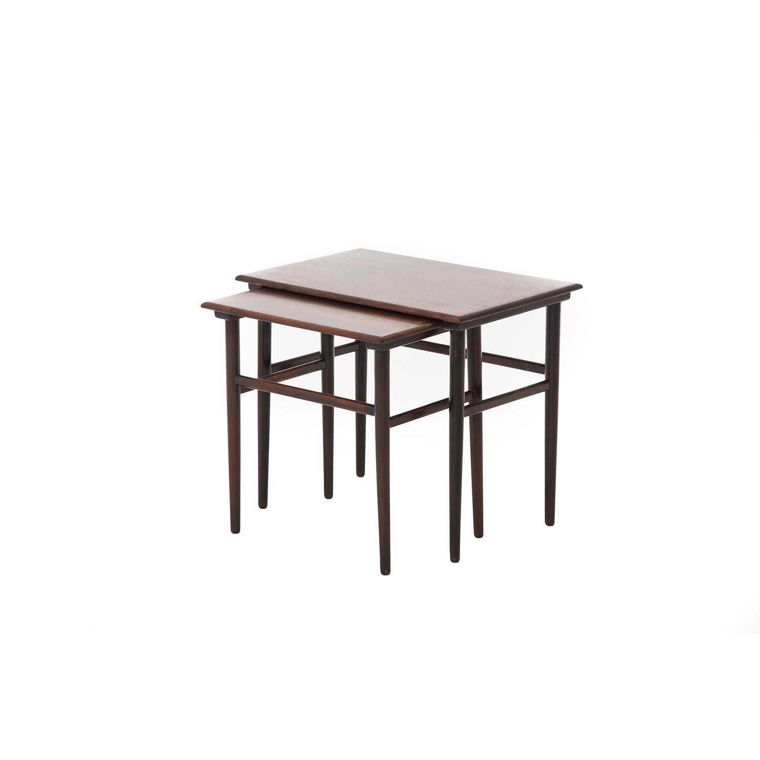 Danish Modern Rosewood Nesting Tables In Good Condition In Minneapolis, MN