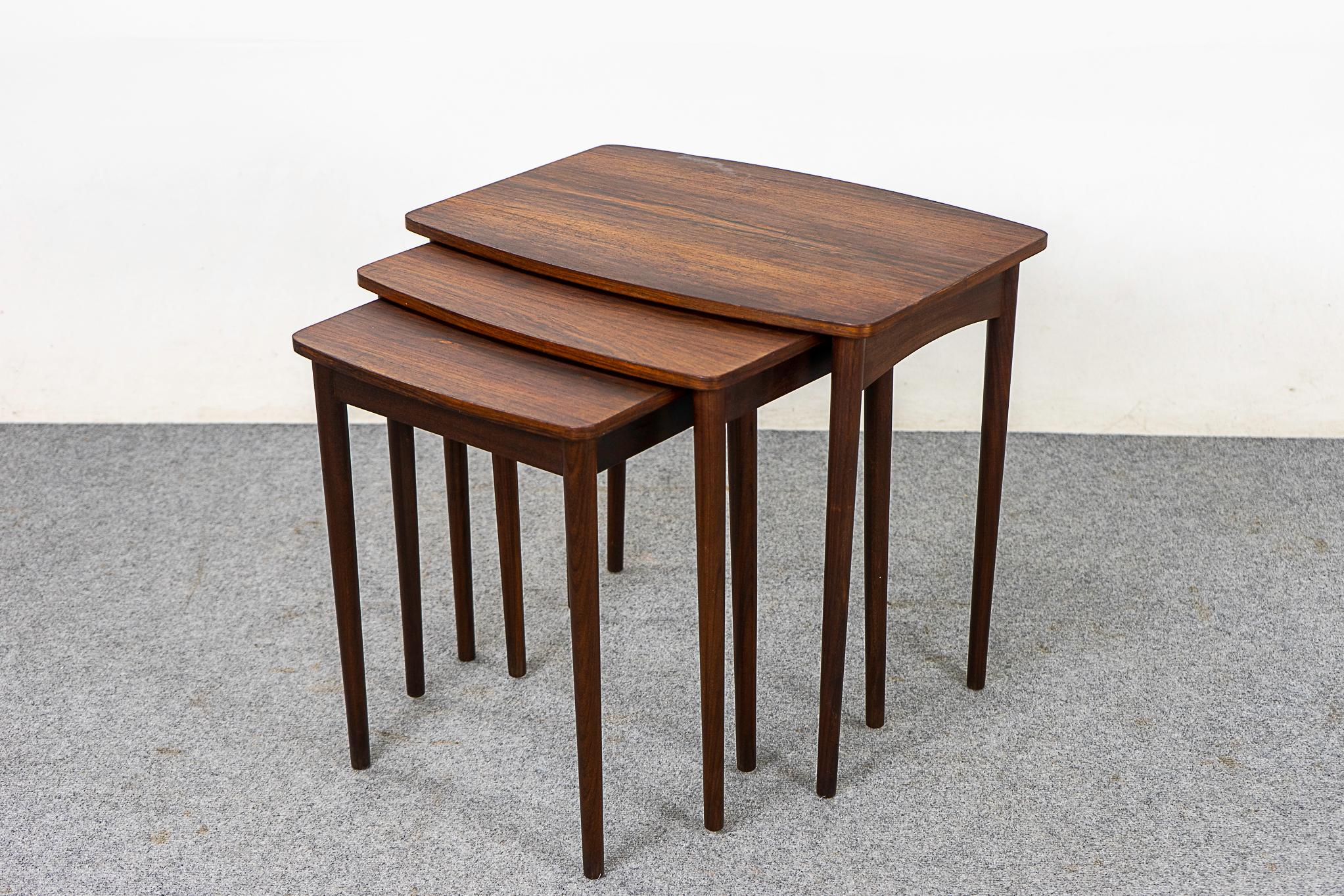 Danish Modern Rosewood Nesting Tables In Good Condition In VANCOUVER, CA