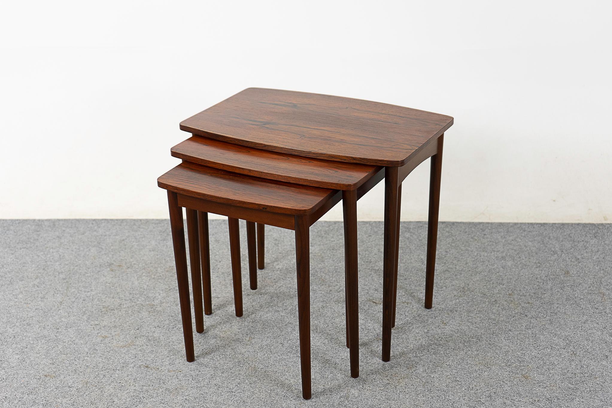 Mid-20th Century Danish Modern Rosewood Nesting Tables For Sale