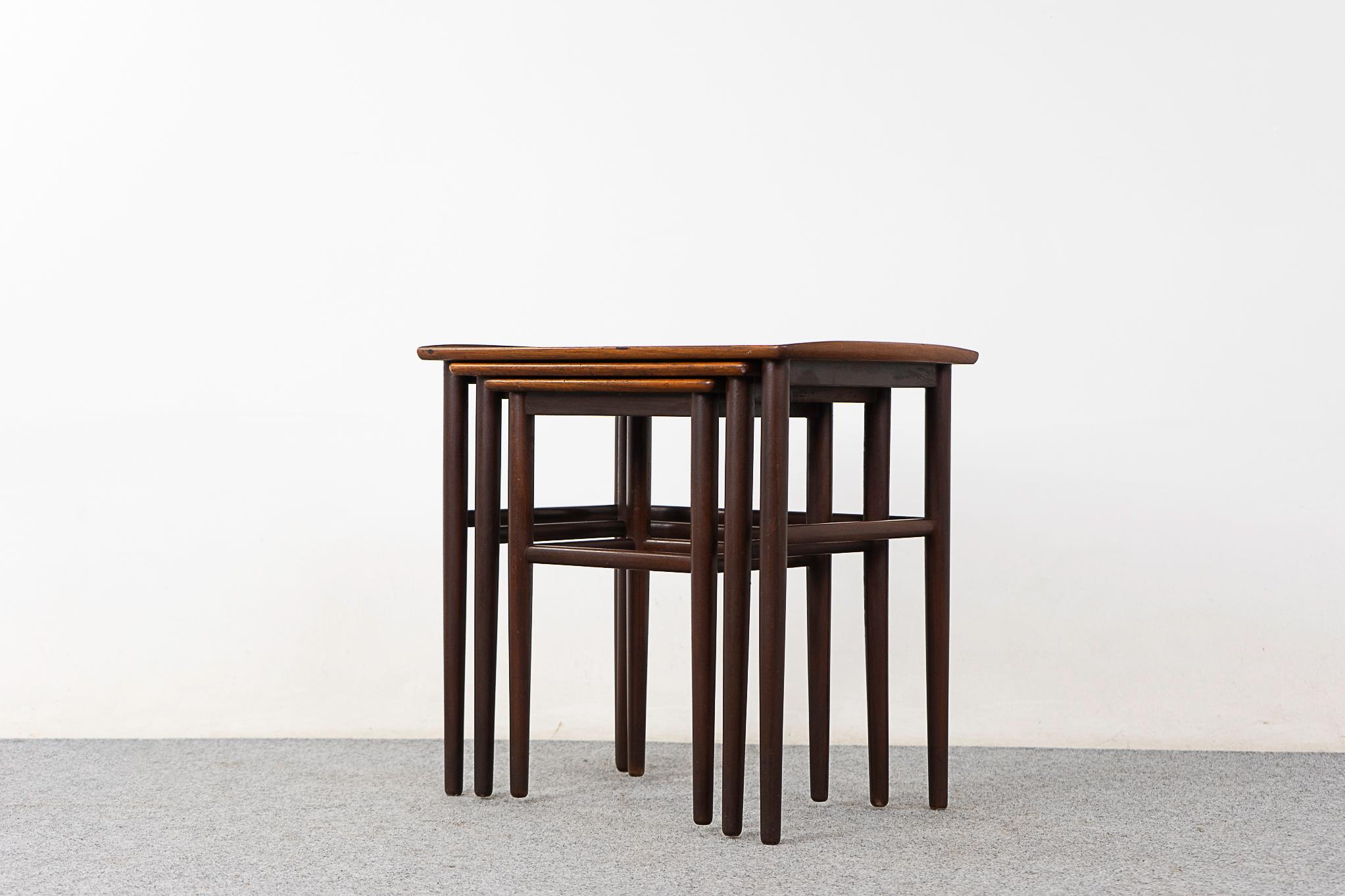 Mid-20th Century Danish Modern Rosewood Nesting Tables  For Sale