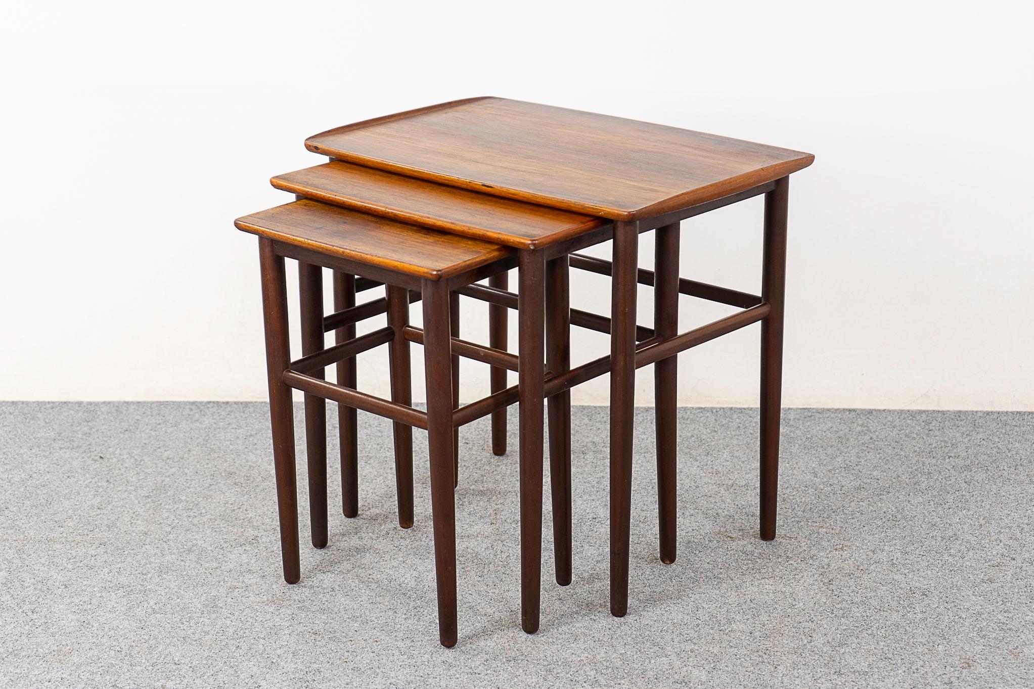 Danish Modern Rosewood Nesting Tables  For Sale 2