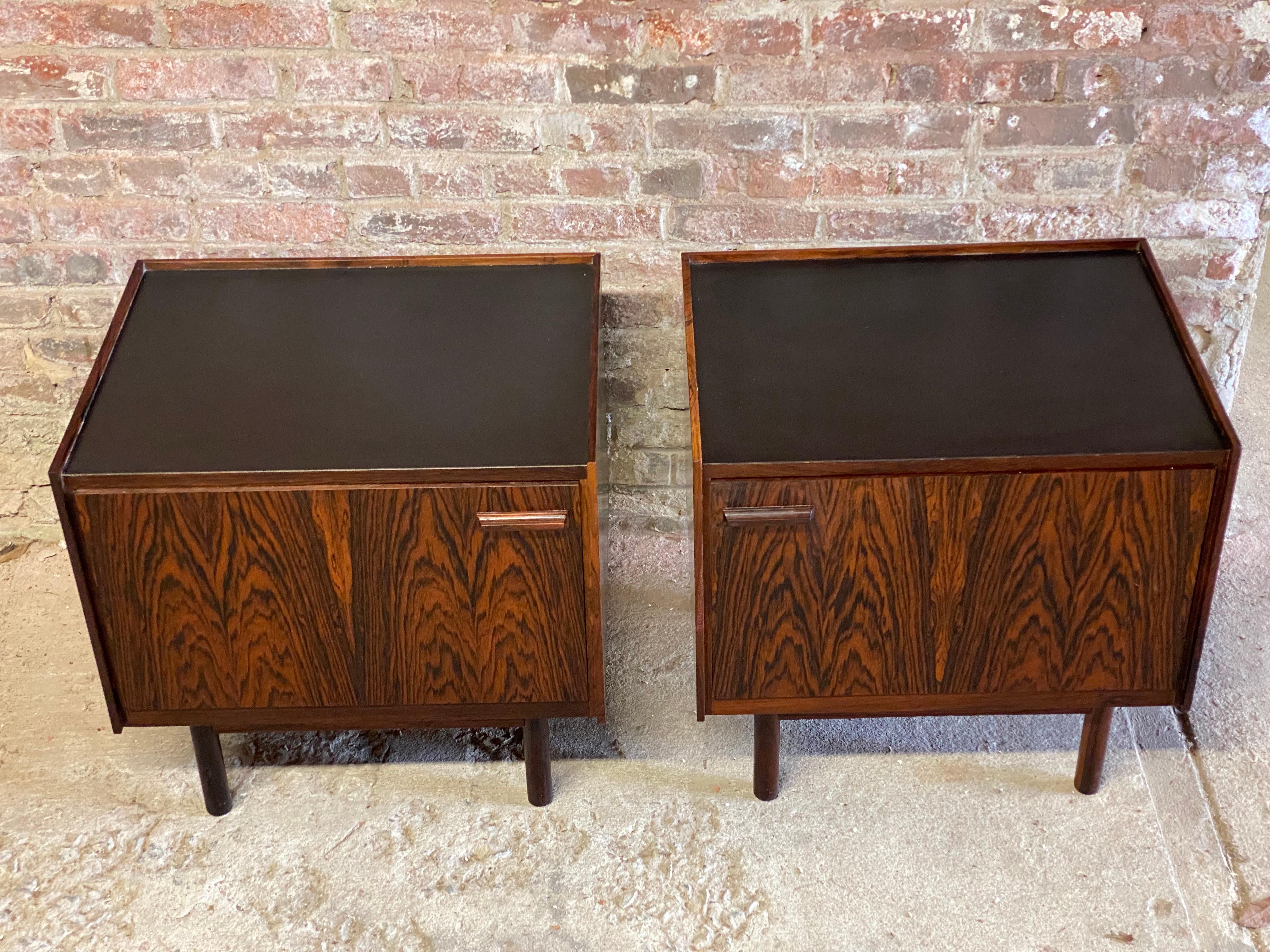 Danish Modern Rosewood Night Stands In Good Condition In Garnerville, NY