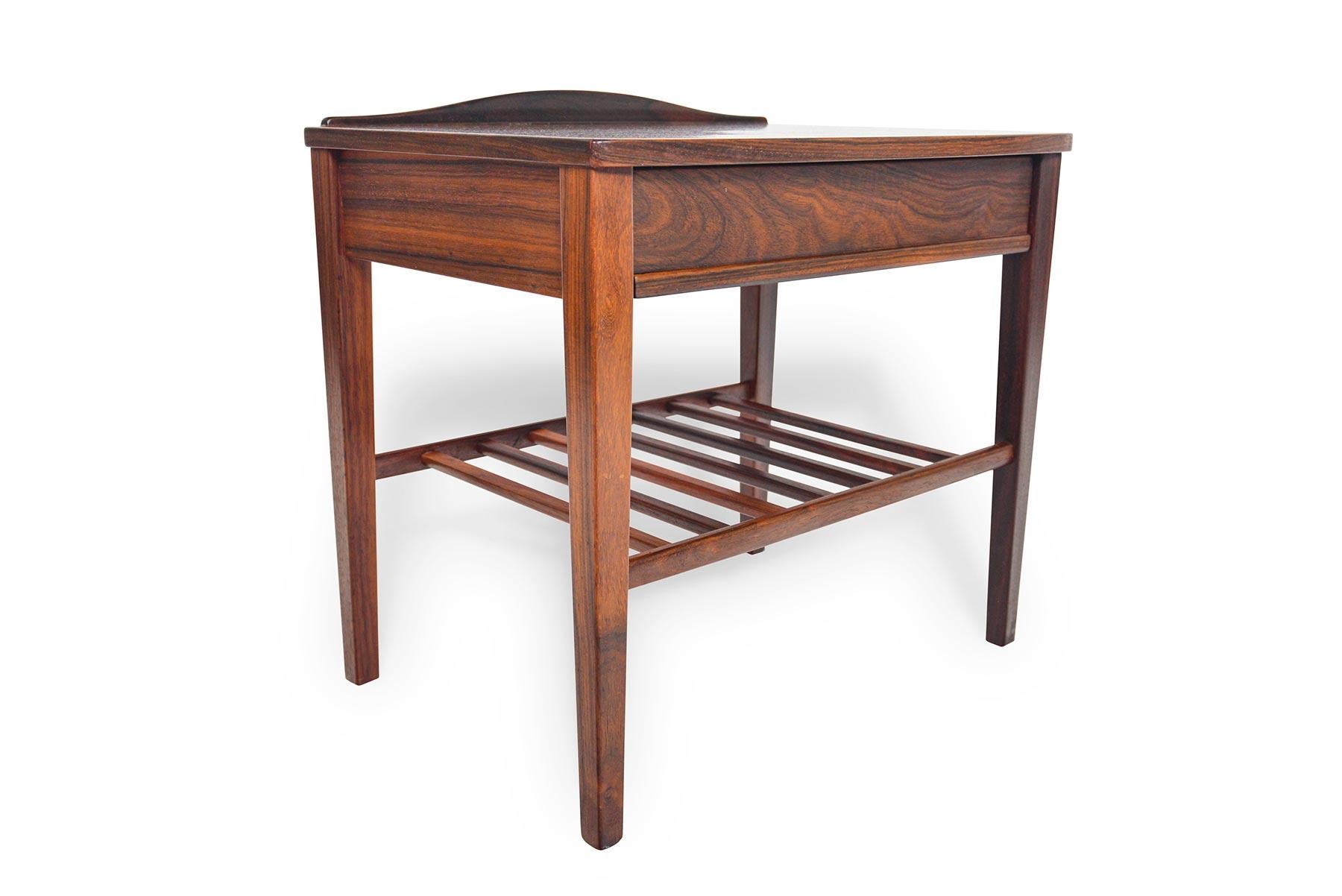 Danish Modern Rosewood Nightstand with Single Drawer In Good Condition In Berkeley, CA