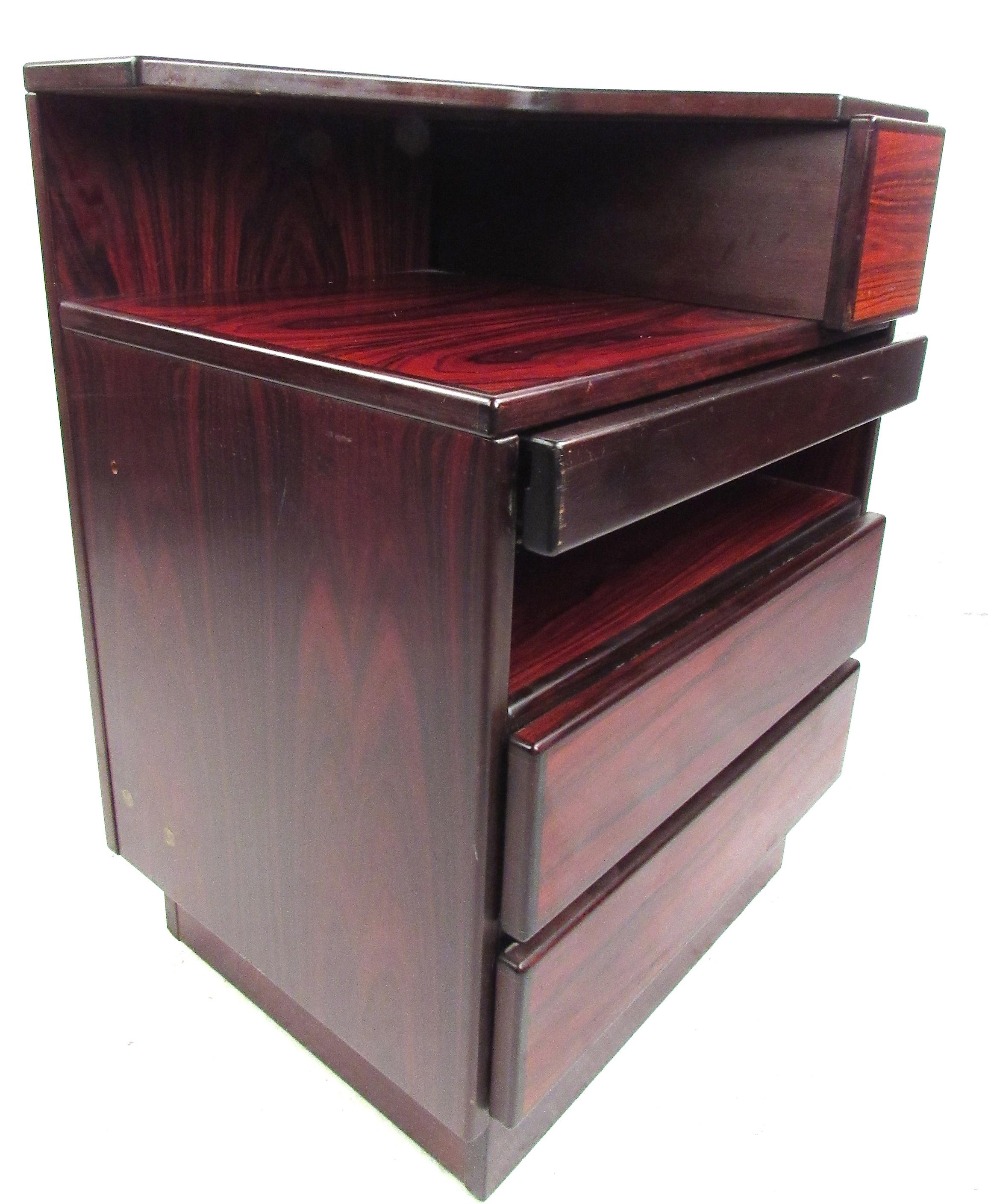 Danish Modern Rosewood Nightstands by Scan Coll 1