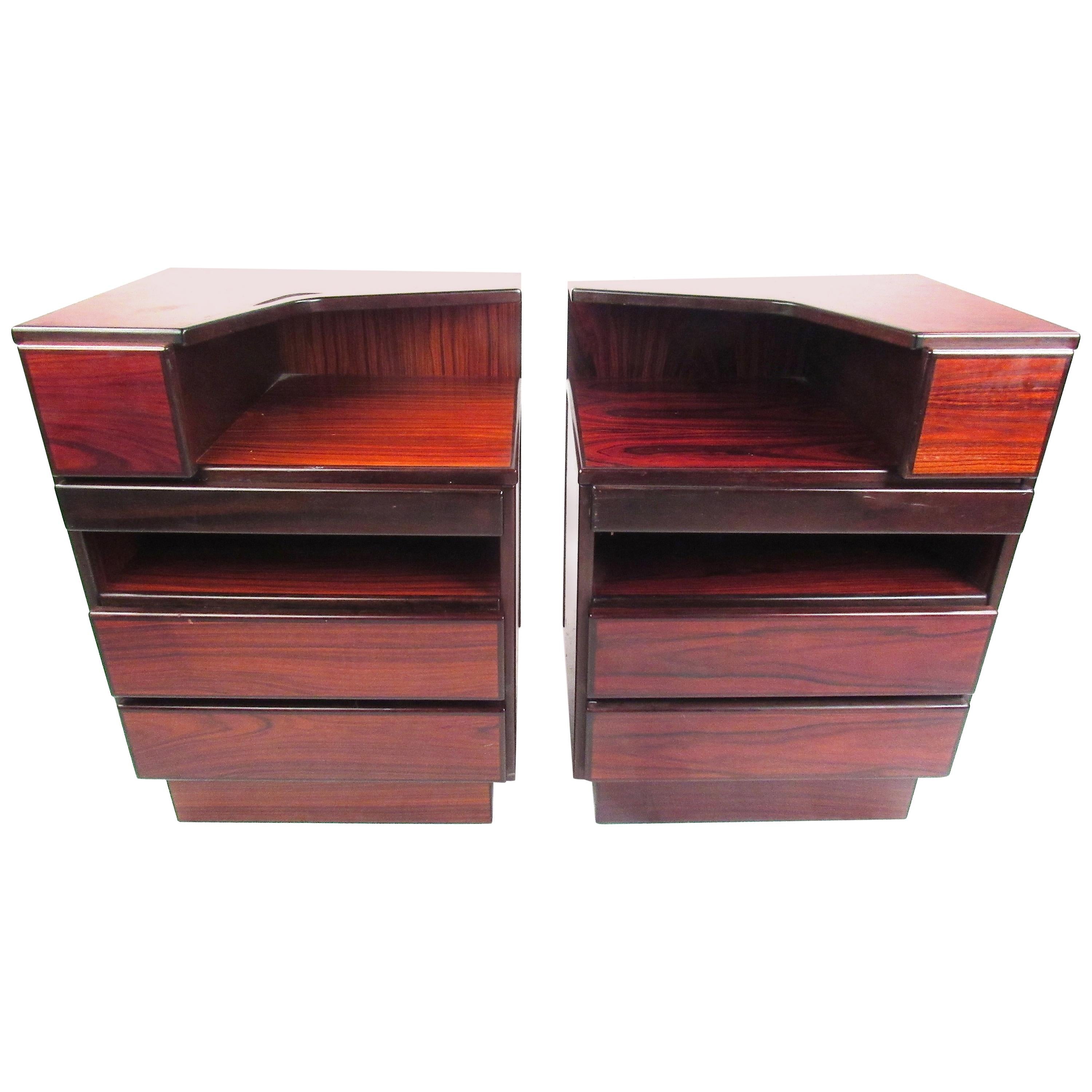 Danish Modern Rosewood Nightstands by Scan Coll