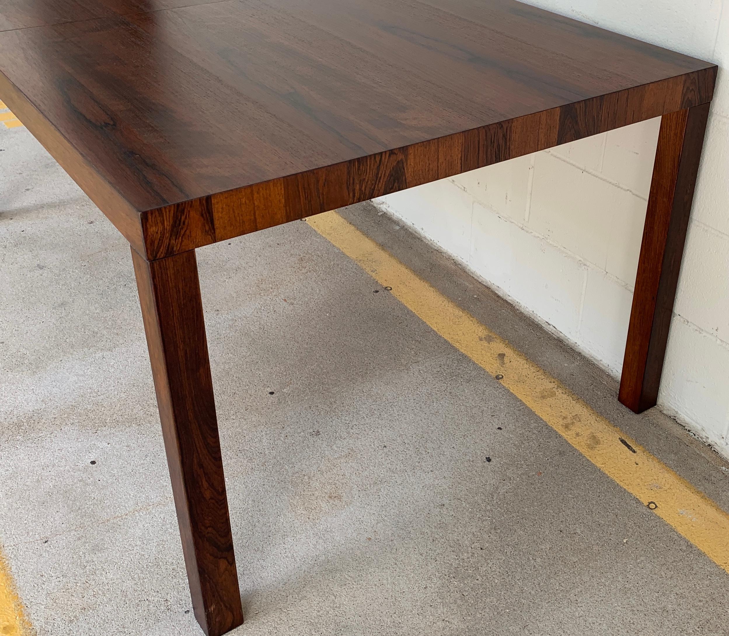 Danish Modern Rosewood Parsons Dining Room Table For Sale 6