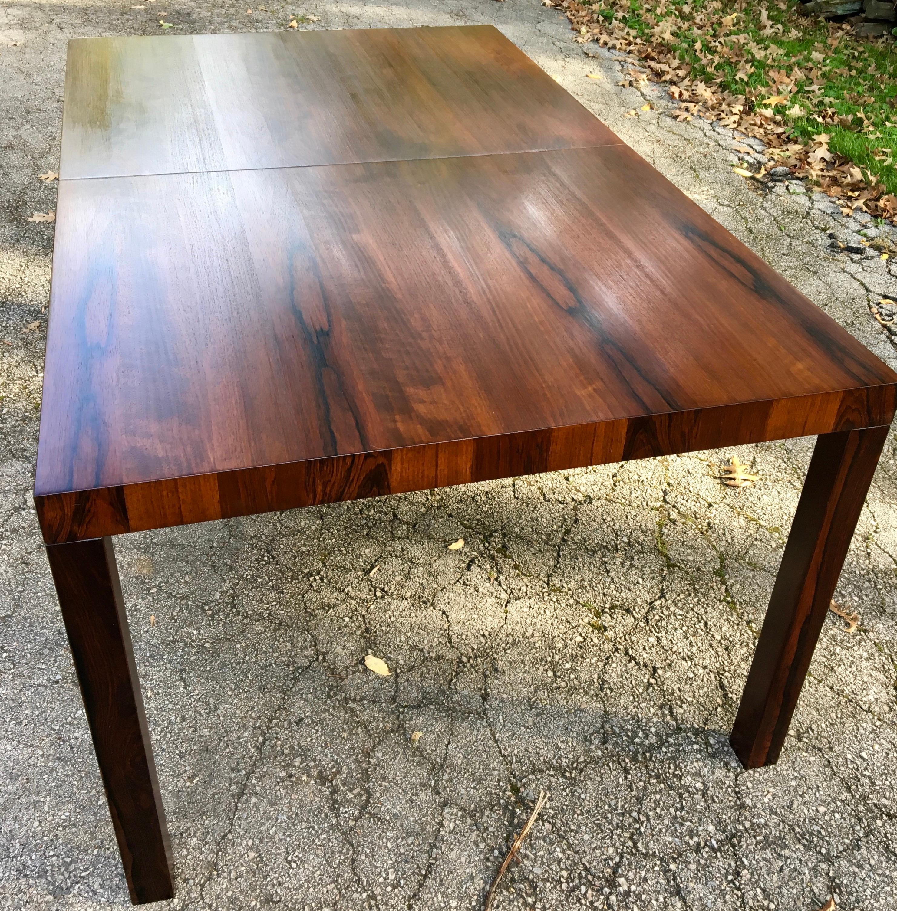 Danish Modern Rosewood Parsons Dining Room Table For Sale 9