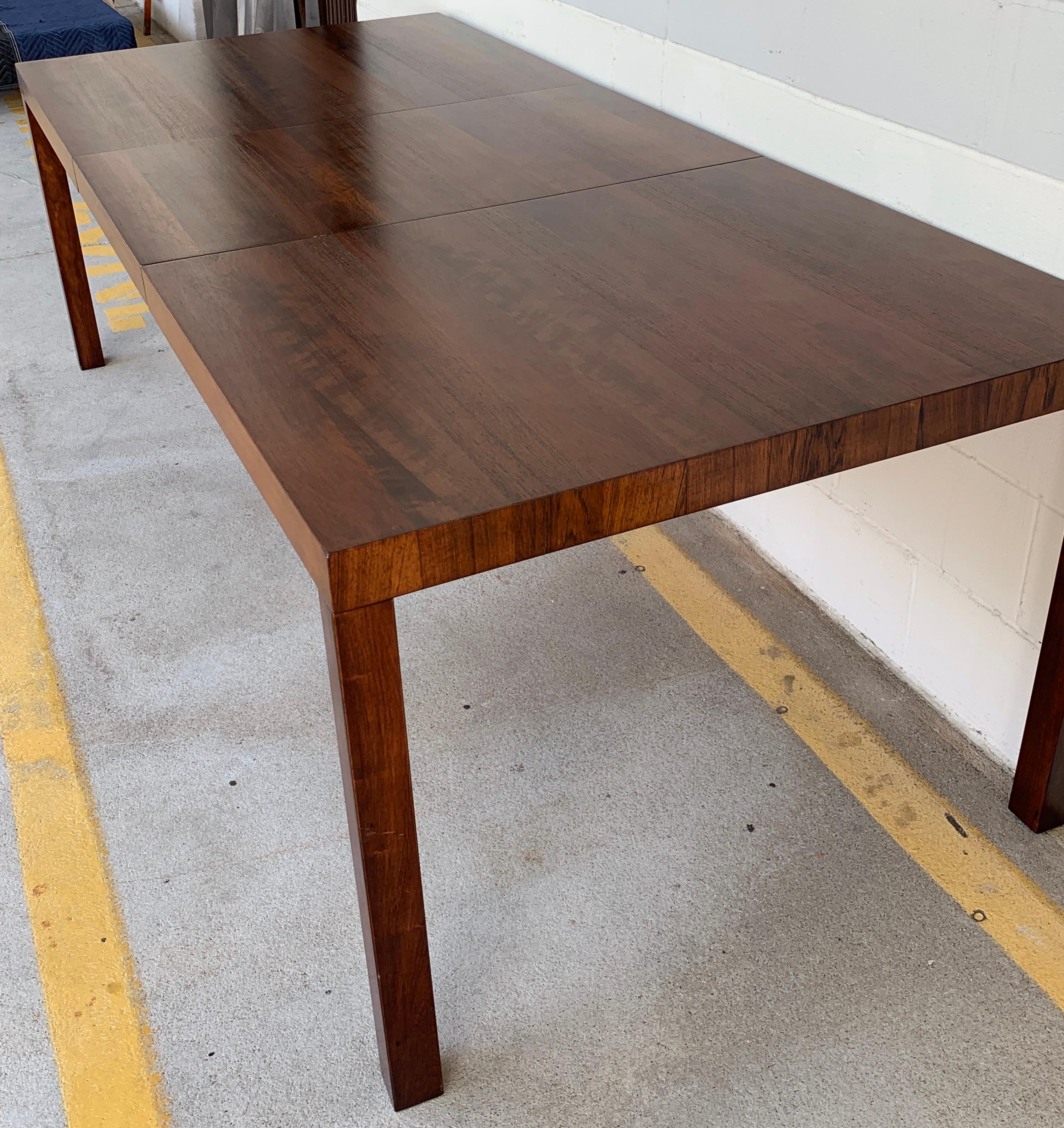 Danish Modern Rosewood Parsons Dining Room Table For Sale 1